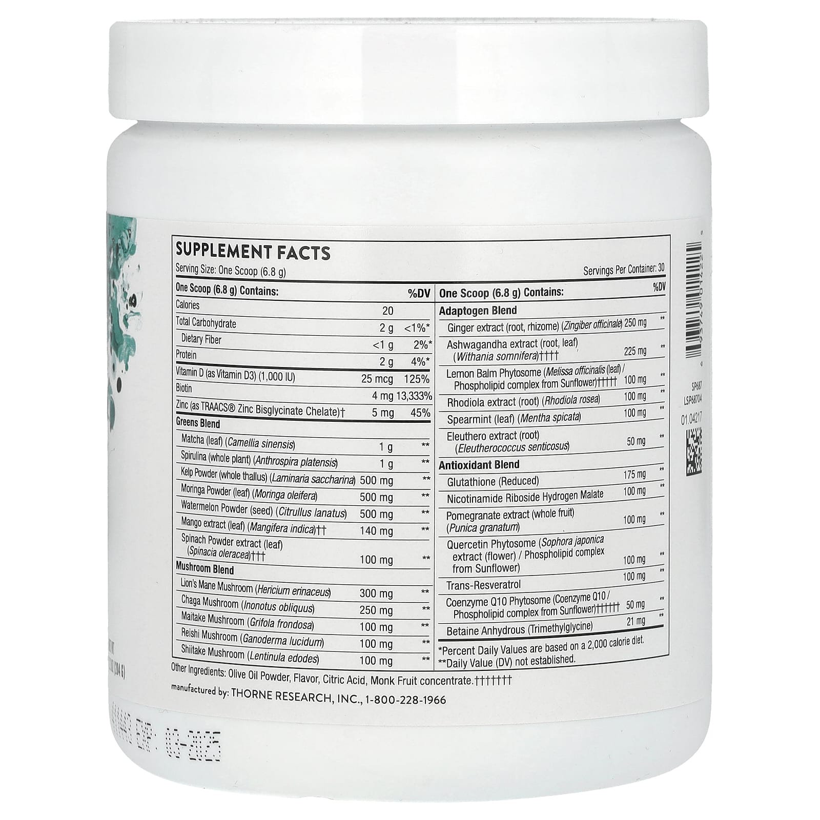 Thorne, Daily Greens Plus, ежедневная добавка с зеленью, 204 г (7,2 унции)