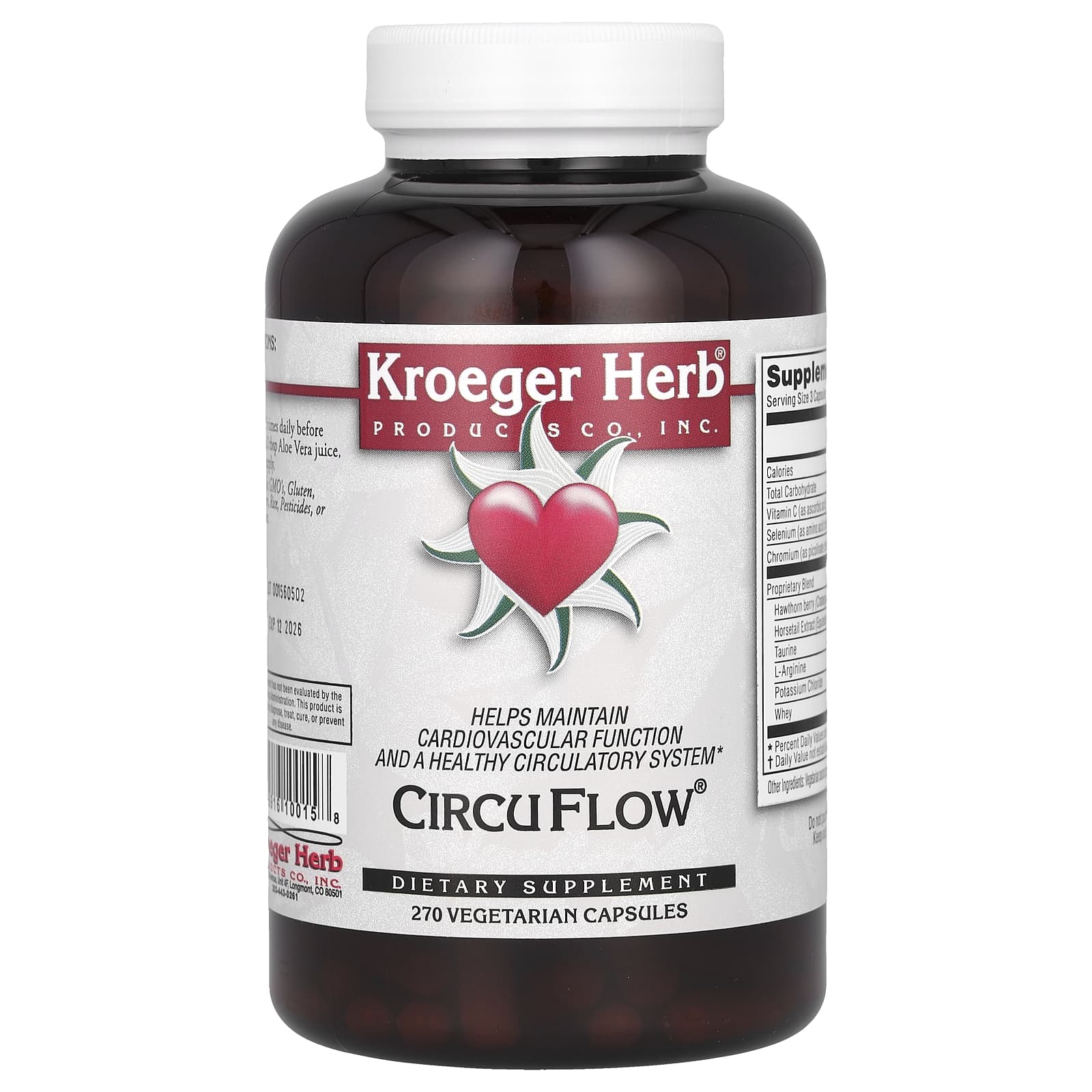 Kroeger Herb Co, CircuFlow, 270 вегетарианских капсул