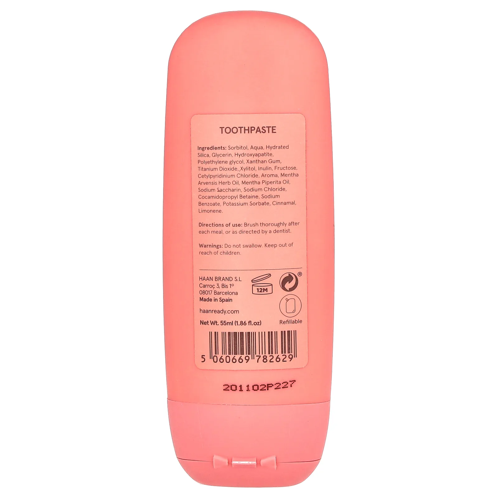 Haan, зубная паста, Life's a Bee, чай и мята, 55 мл (1,86 жидк. унции)