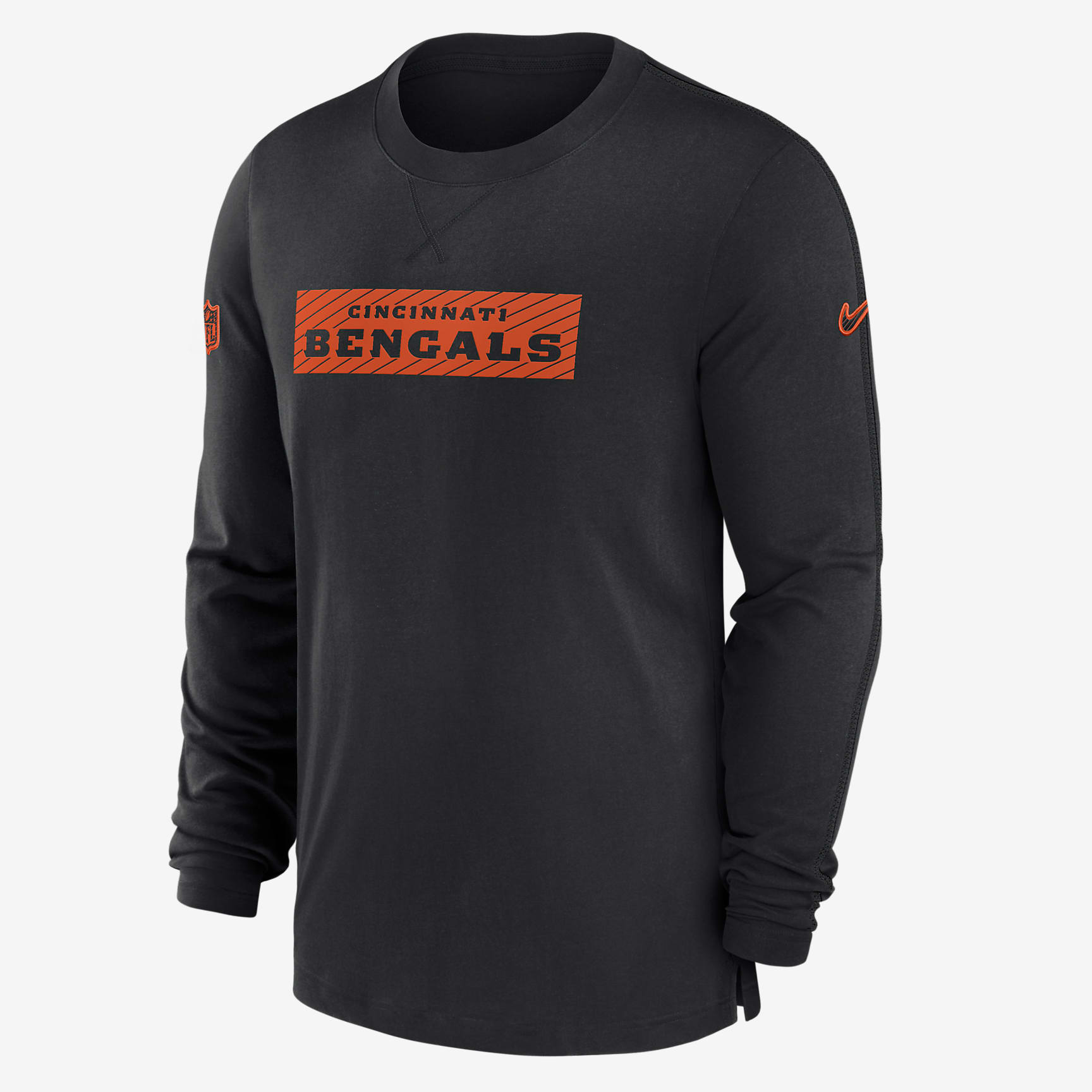 Cincinnati Bengals Sideline Player Team Issue Men’s Nike Dri-FIT Long-Sleeve Top