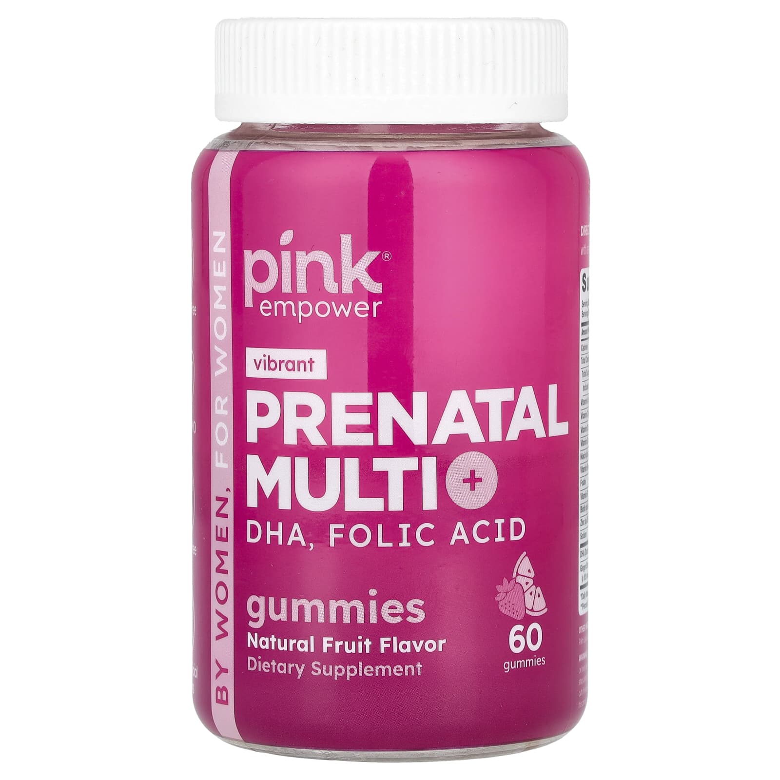 Pink, Vibrant Prenatal Multi + DHA, фолиевая кислота, натуральные фрукты, 60 жевательных таблеток