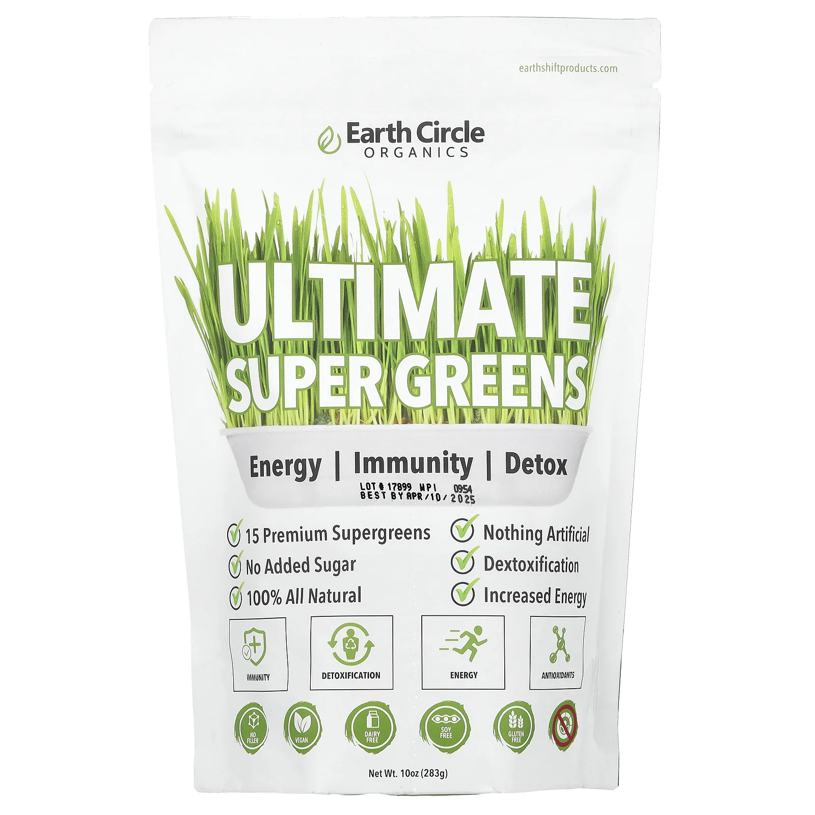 Earth Circle Organics, Ultimate Super Greens, 283 г (10 унций)