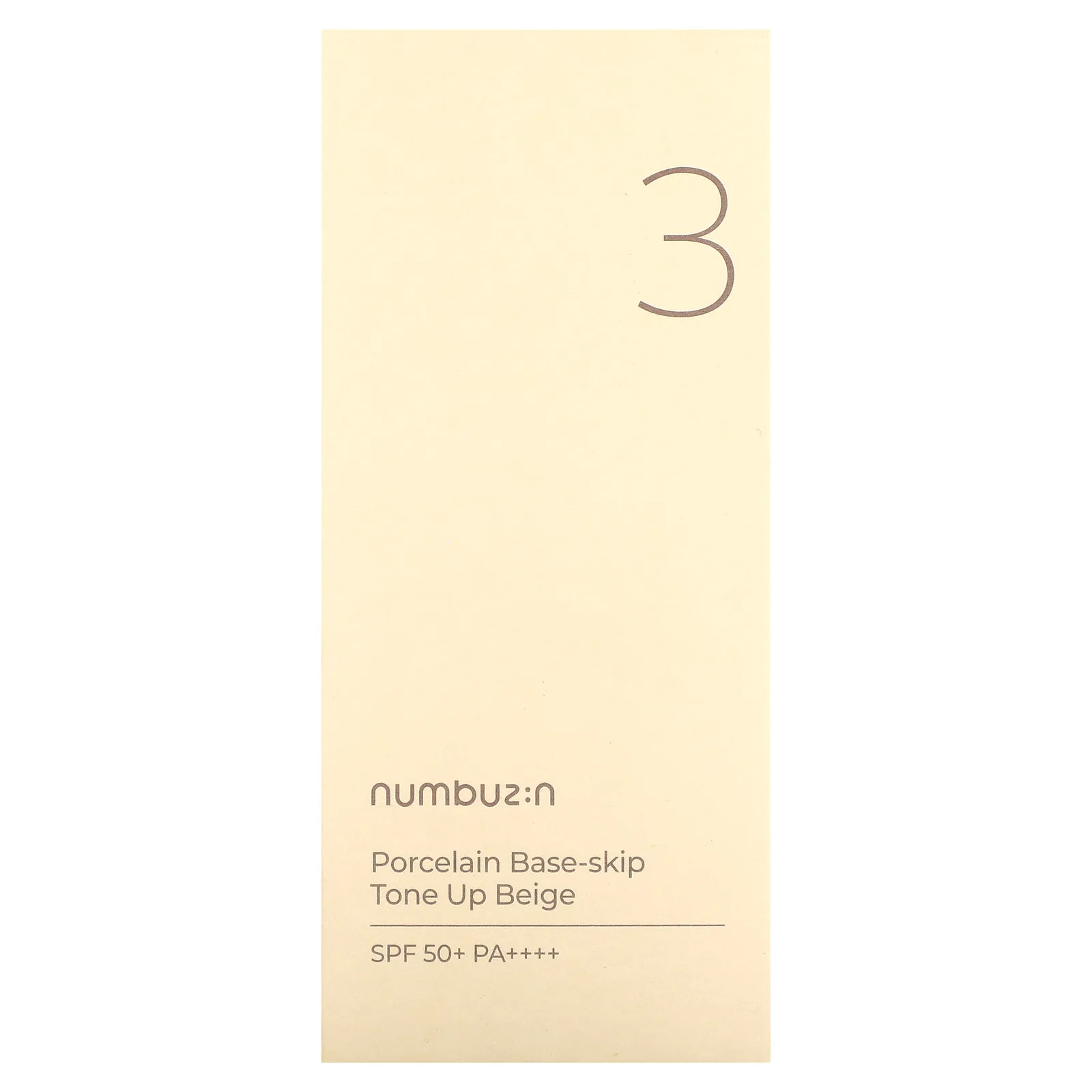 Numbuzin, Porcelain Base-Skip, бежевый тон, SPF 50+ PA ++++, № 3, 50 мл (1,69 жидк. Унции)