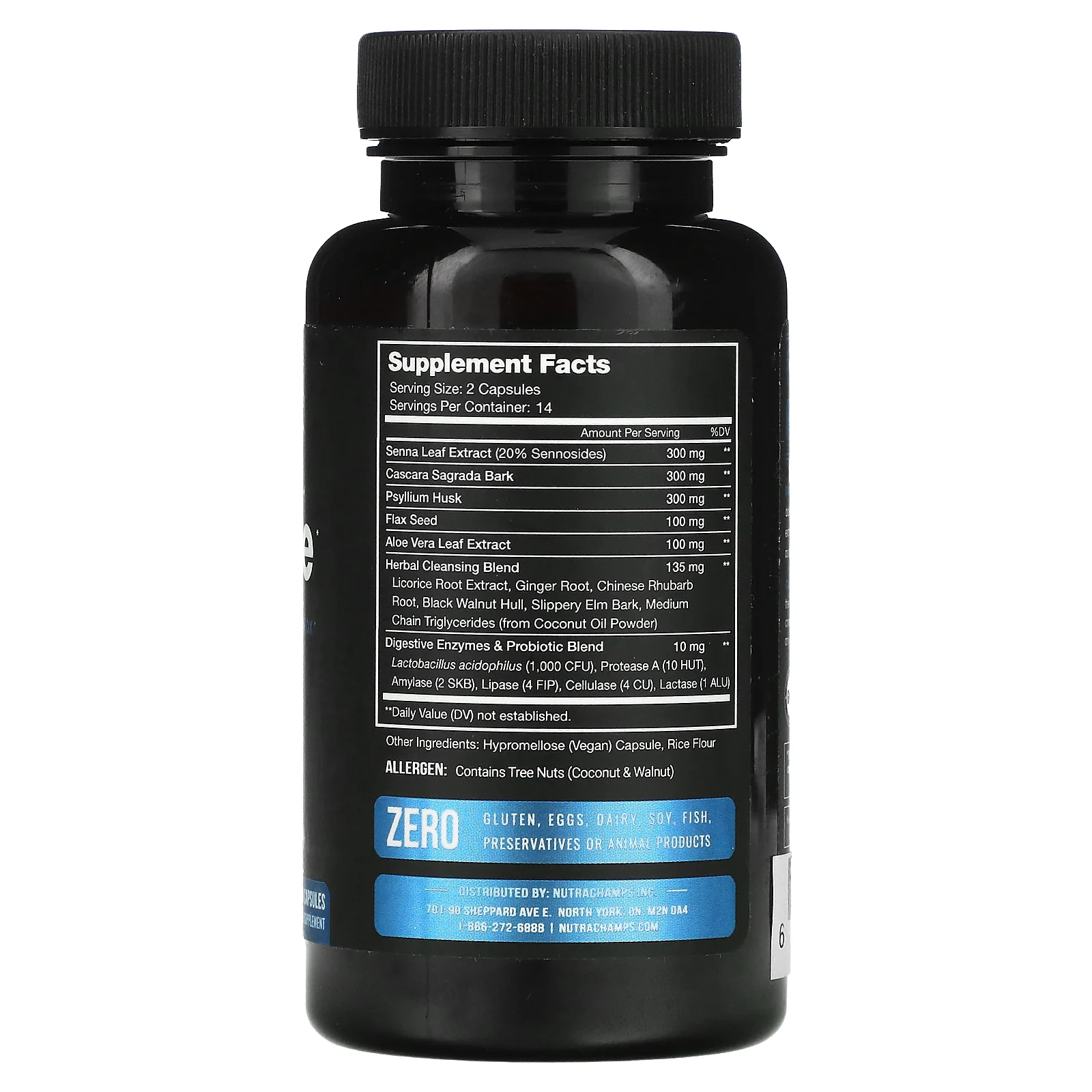 NutraChamps, Colon Cleanse, средство для очищения толстой кишки, 28 веганских капсул