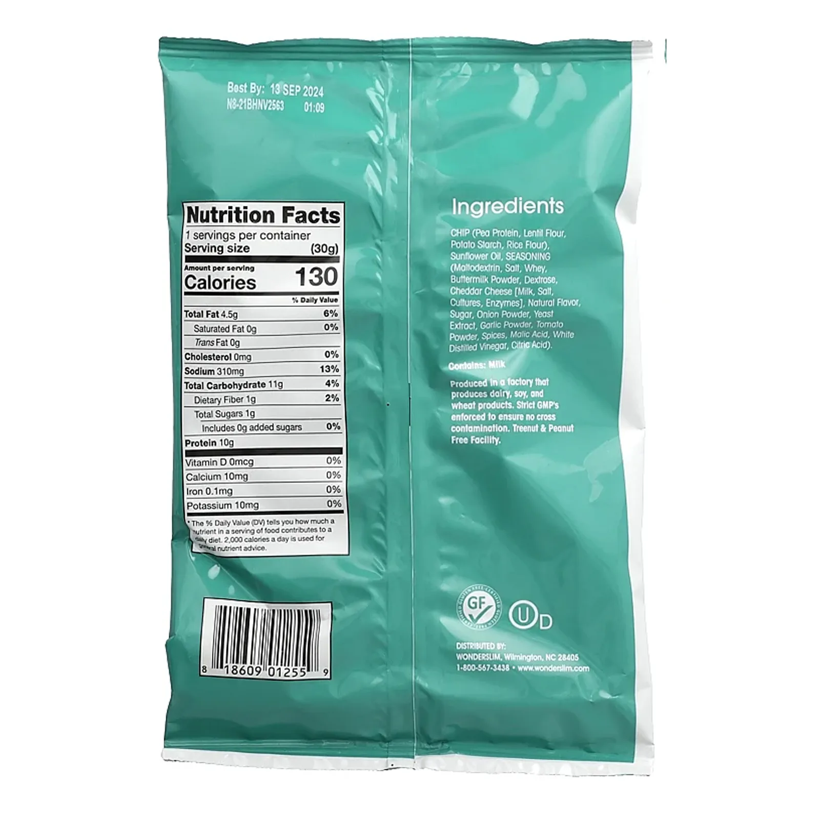 WonderSlim, чипсы из горохового протеина, Cool Ranch, 6 пакетиков по 30 г (1 унции)