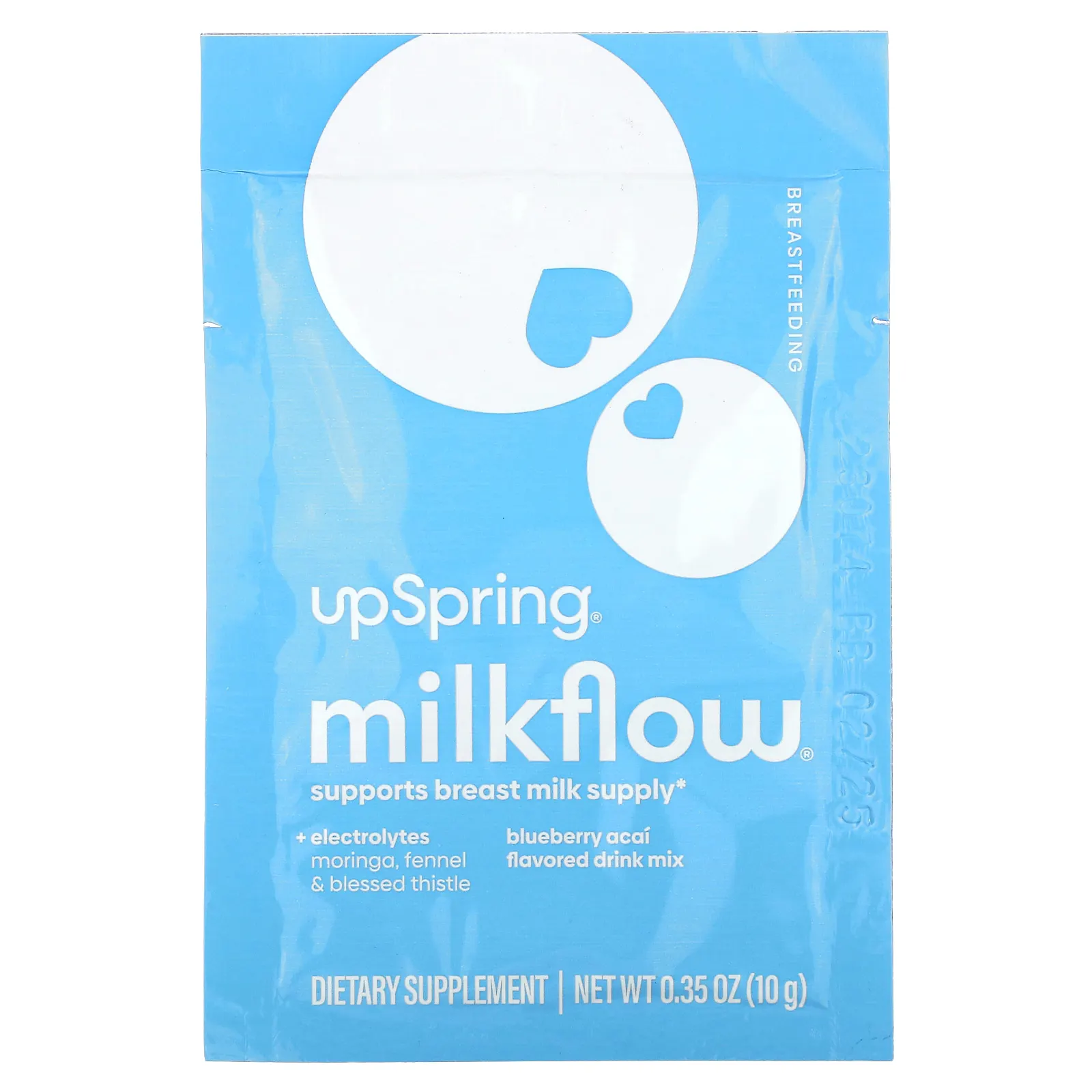 UpSpring, Смесь для напитков Milkflow, черника и асаи, 16 пакетиков по 10 г