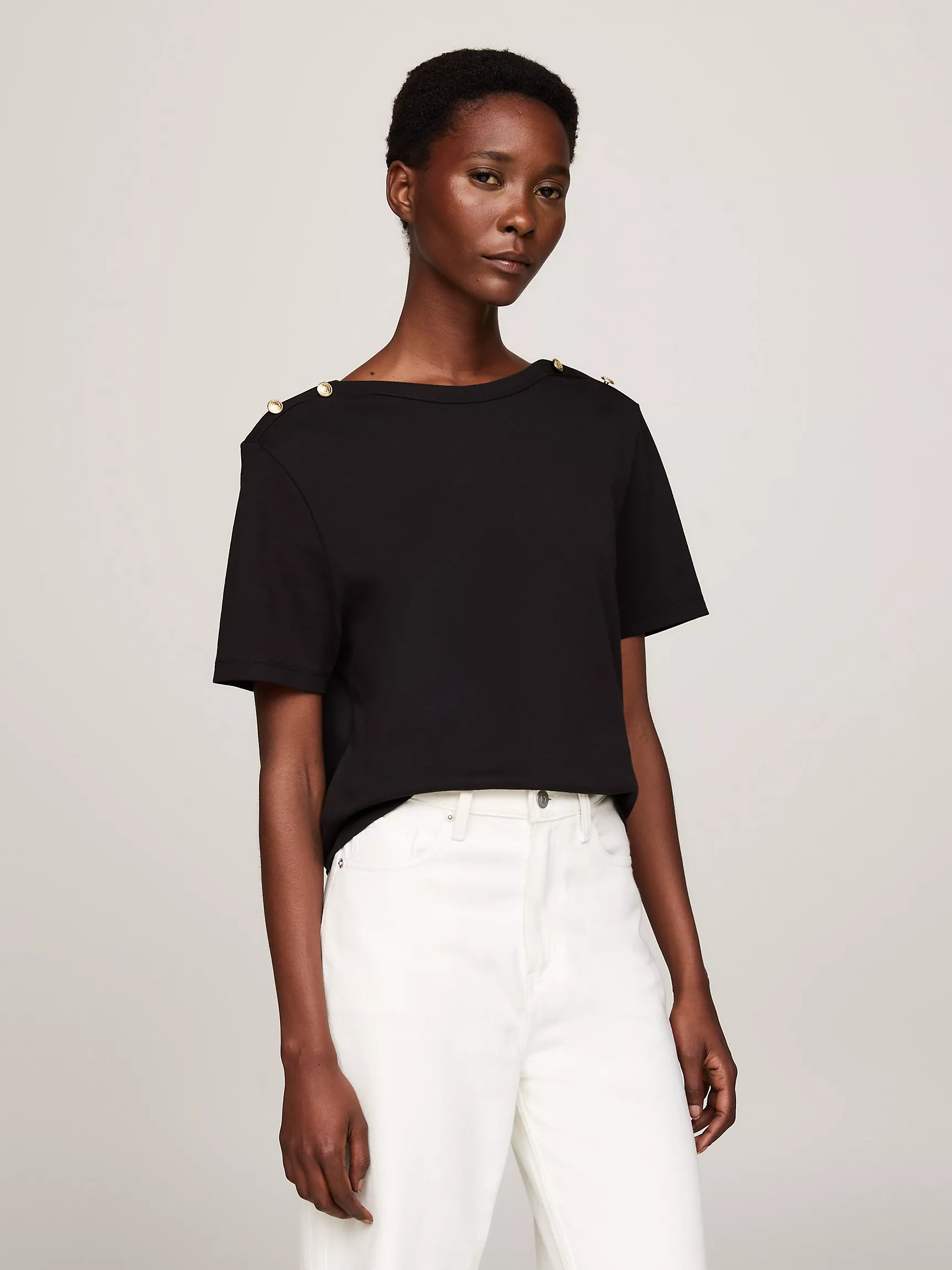 Женская футболка Tommy Hilfiger, Свободная футболка с вырезом "лодочка"