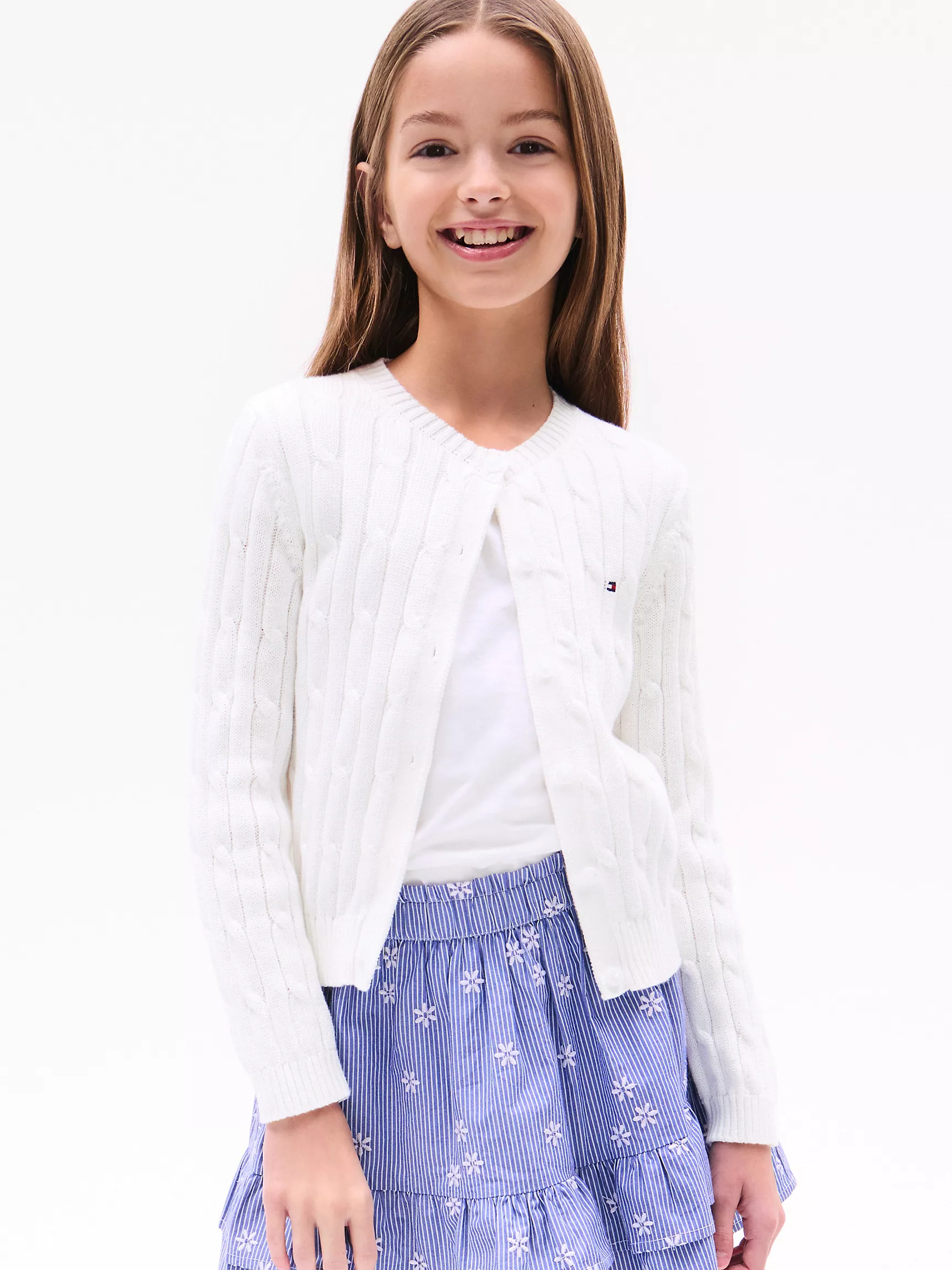 Свитер для девочки Tommy Hilfiger, Детский кардиган с узором "косы"