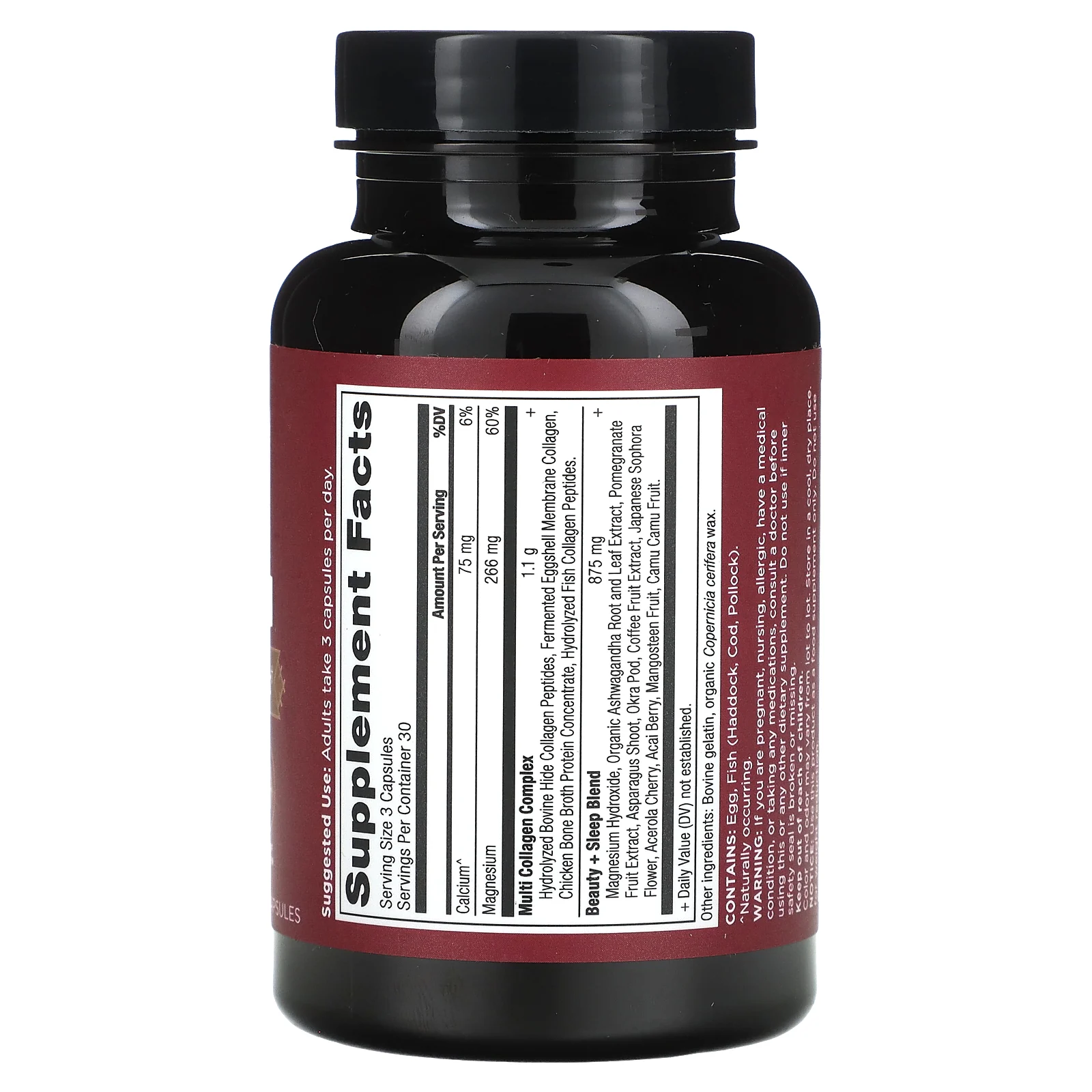 Ancient Nutrition, Мультиколлаген, красота + сон, 90 капсул