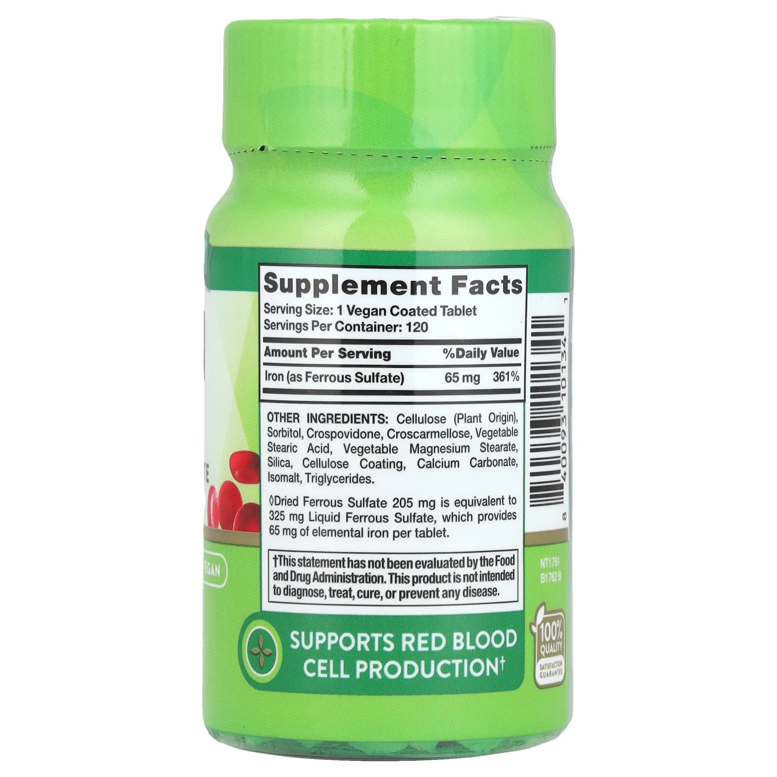 Nature's Truth, Железо, 65 мг, 120 таблеток, покрытых оболочкой