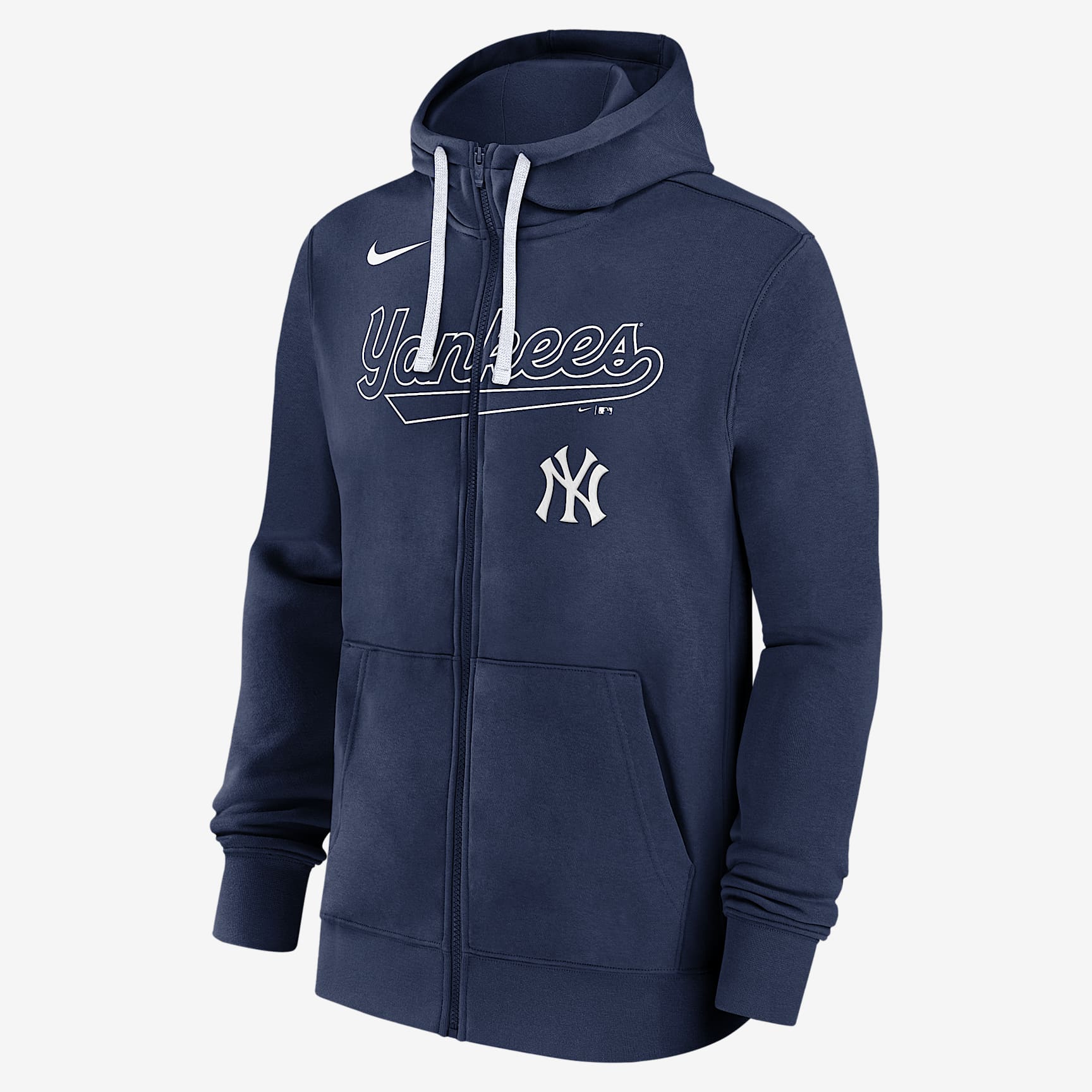 New York Yankees Knockout Script Men's Nike MLB Full-Zip Hoodie