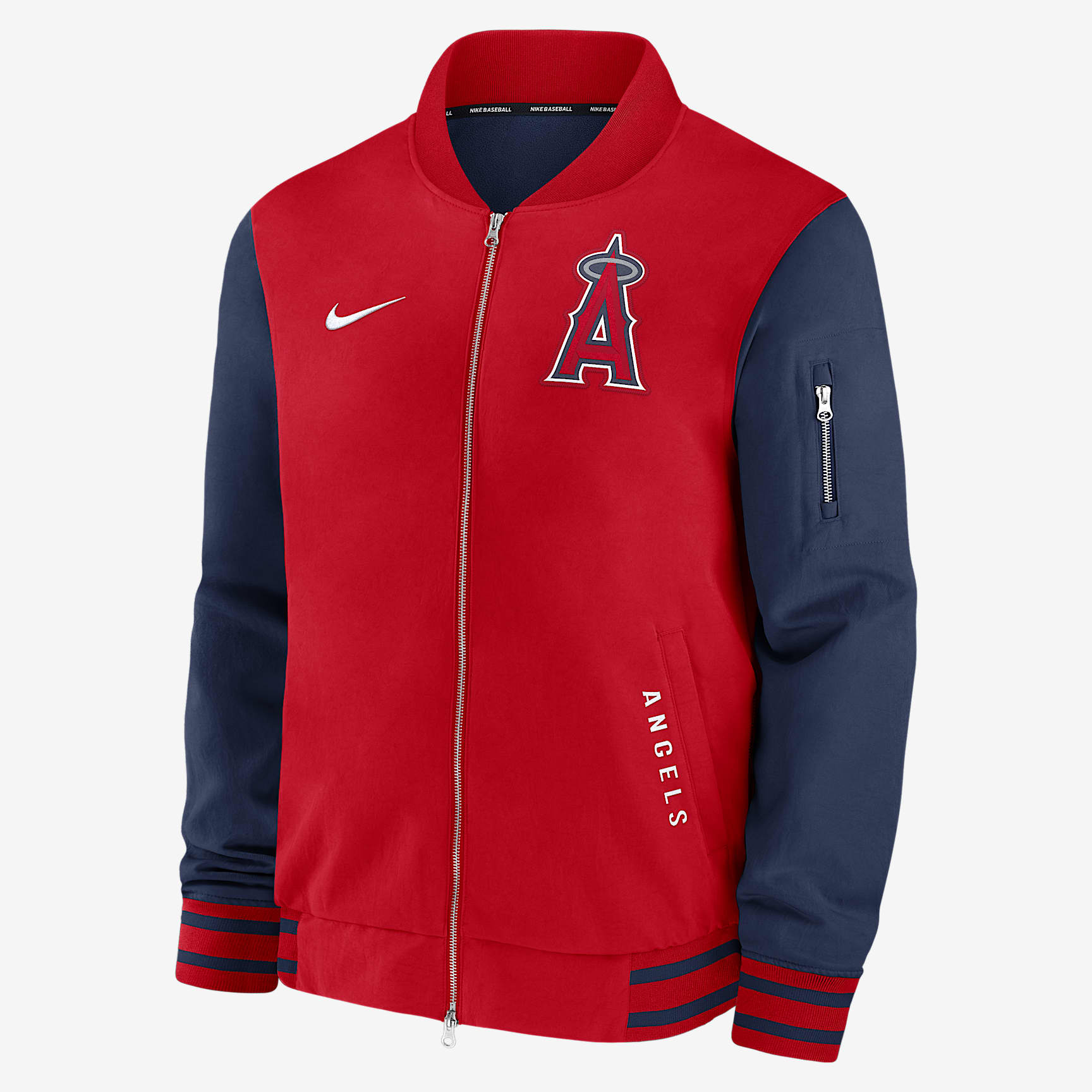 Los Angeles Angels Authentic Collection Dugout Men's Nike MLB Full-Zip Bomber Jacket