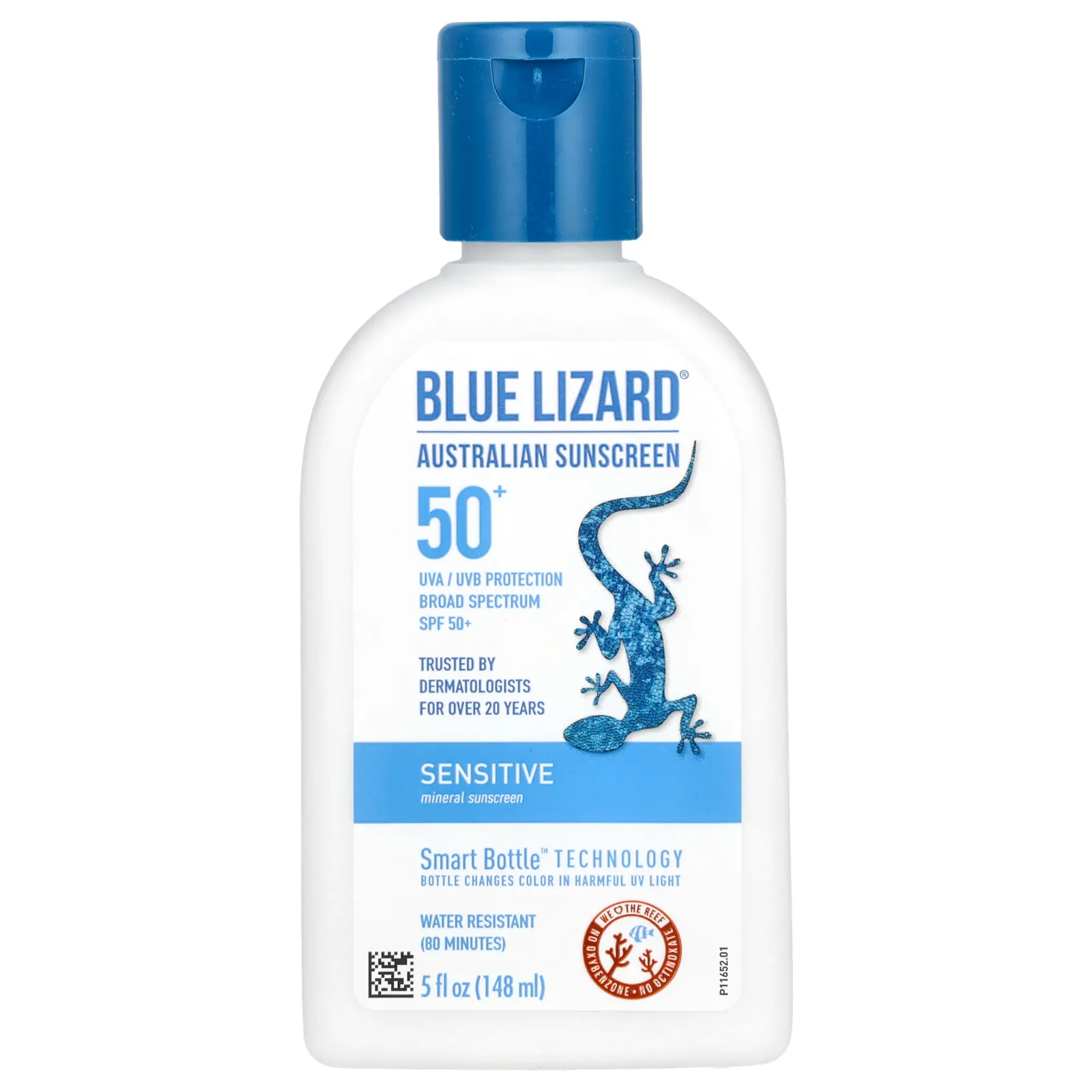 Blue Lizard Australian Sunscreen, минеральное солнцезащитное средство, SPF 50+, для чувствительной кожи, 148 мл (5 жидк. унций)
