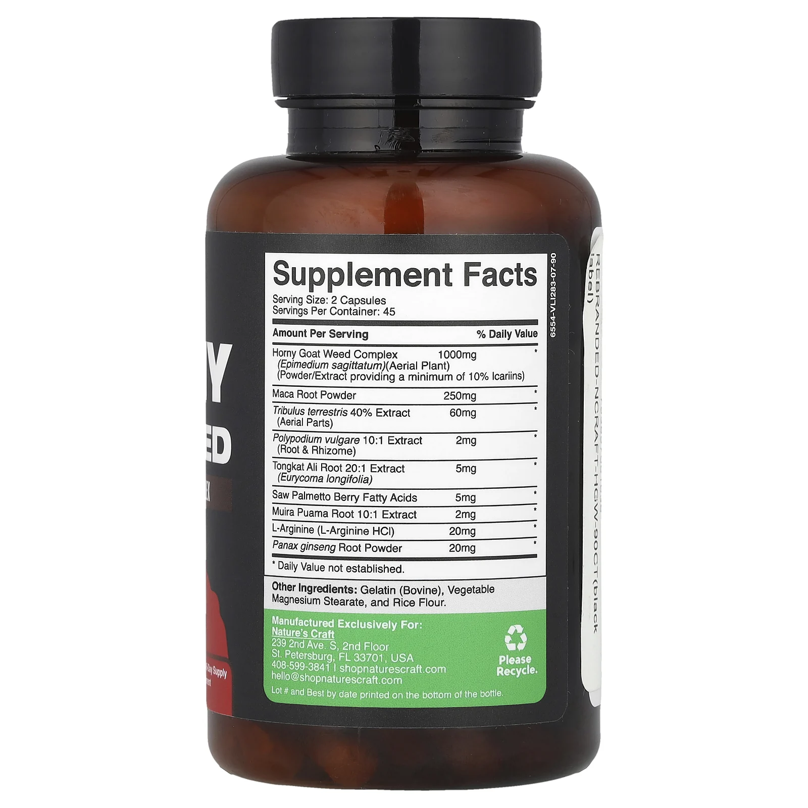 Nature's Craft, горянка крупноцветковая, улучшенный комплекс, 90 капсул