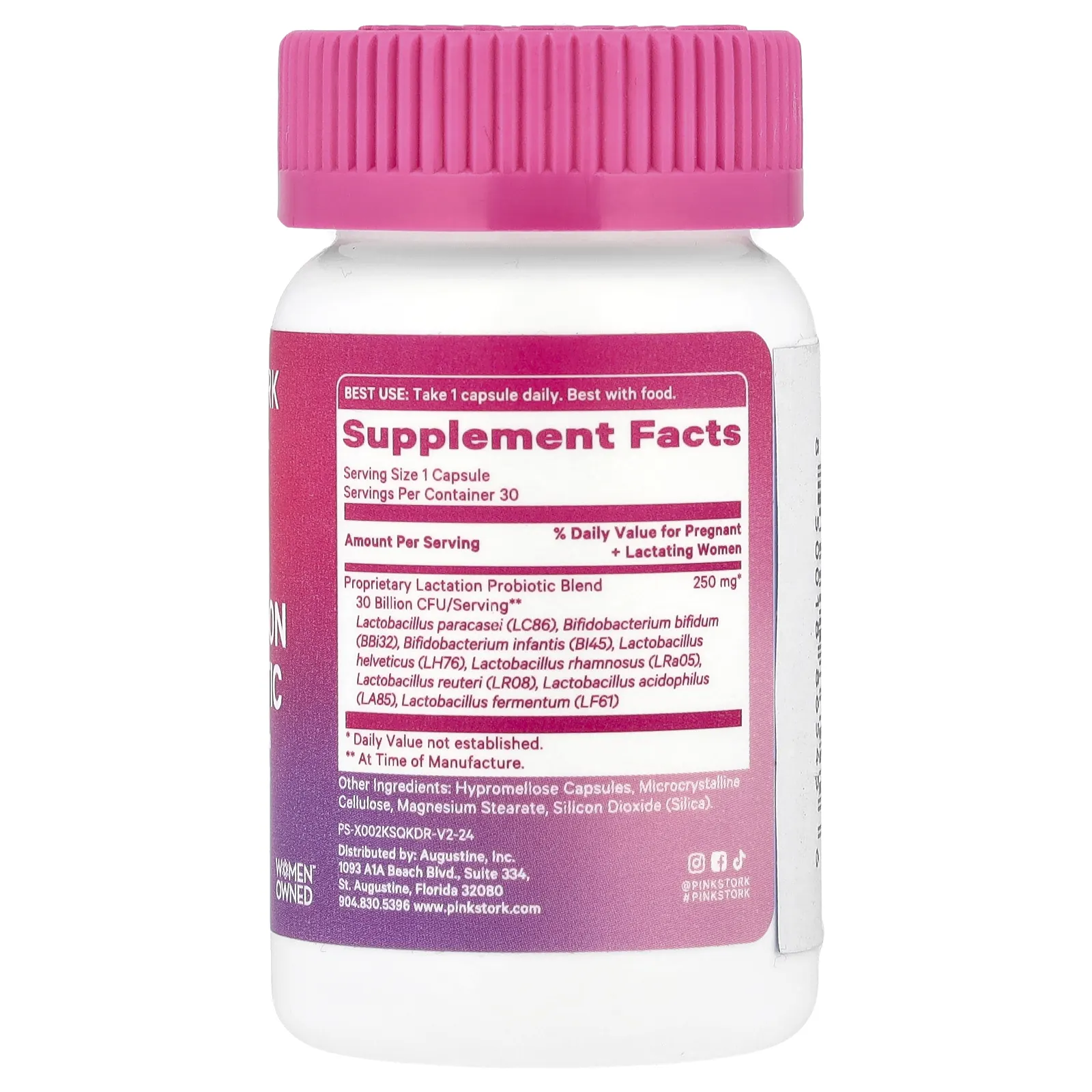 Pink Stork, Пробиотик для кормления грудью, 30 млрд КОЕ, 30 капсул