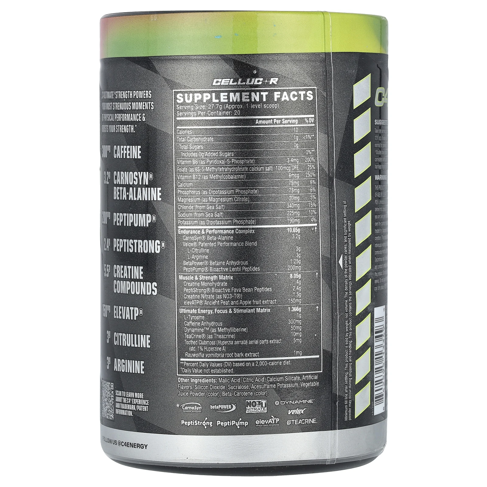 Cellucor, C4 Ultimate Strength, перед тренировкой, арбуз, 554 г (1,22 фунта)