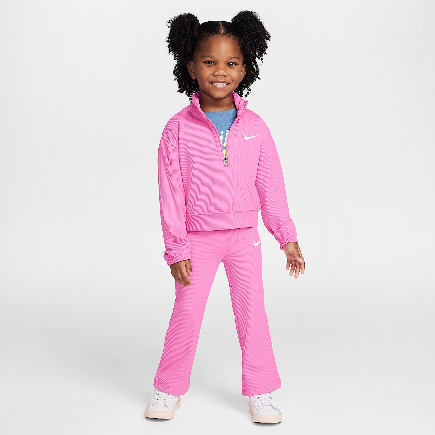 Nike Game, Swoosh, Match! Toddler Quarter-Zip Ribbed Top and Leggings Set