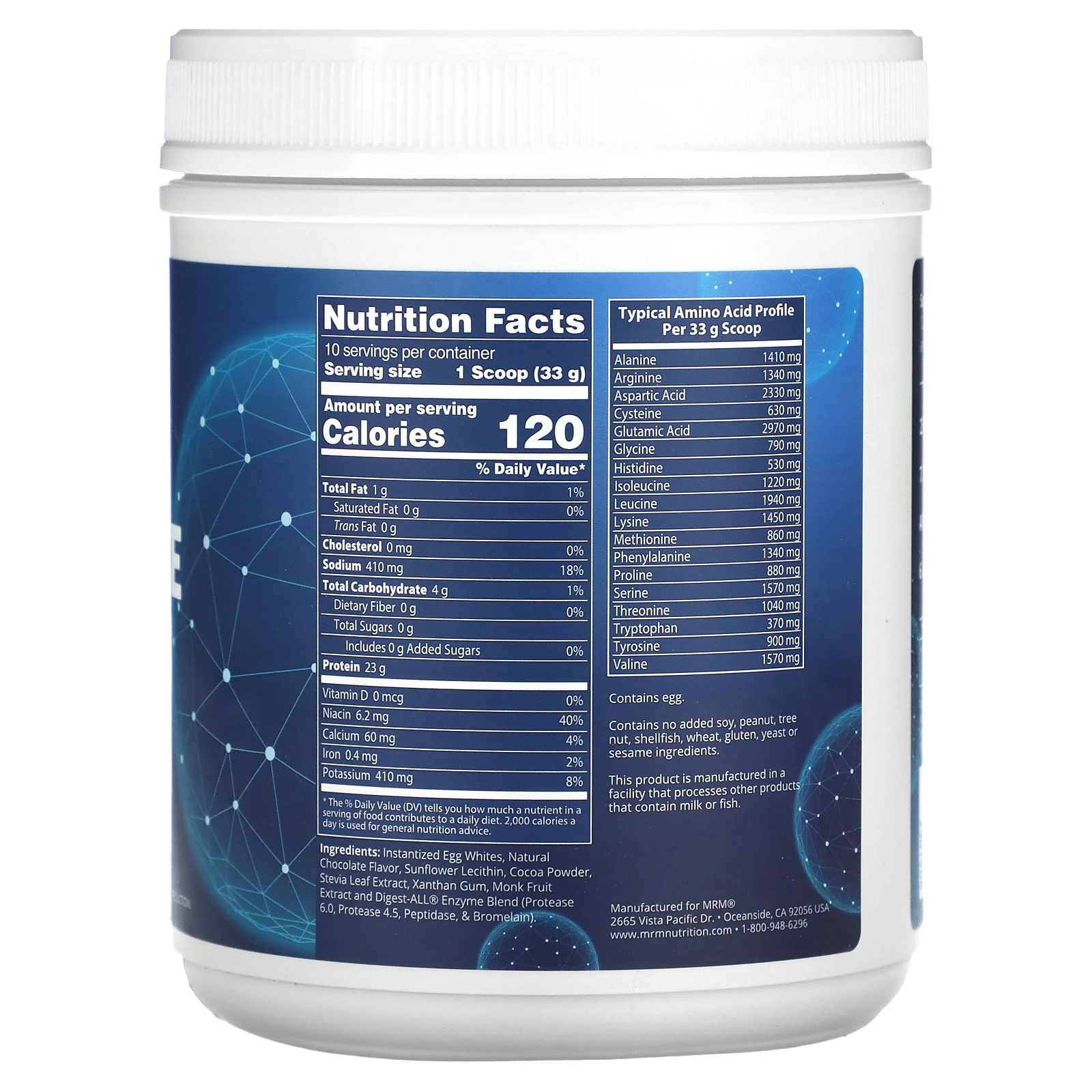 MRM Nutrition, Протеин из яичного белка, шоколад, 340 г (12 унций)