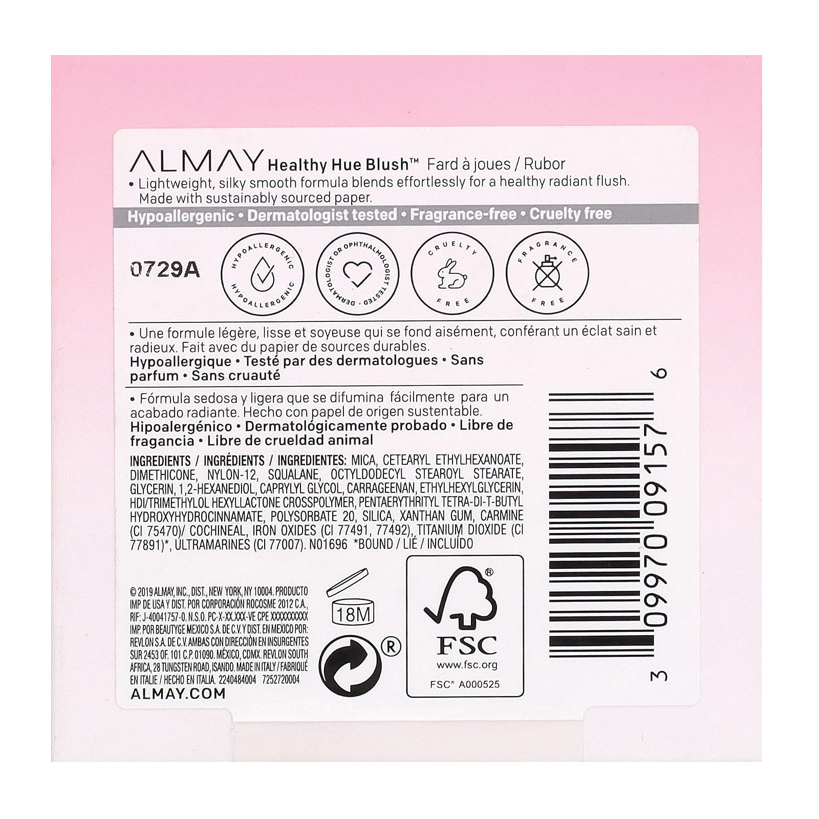 Almay, Healthy Hue Blush, румяна, оттенок 400 лесная ягода, 5 г (0,17 унции)