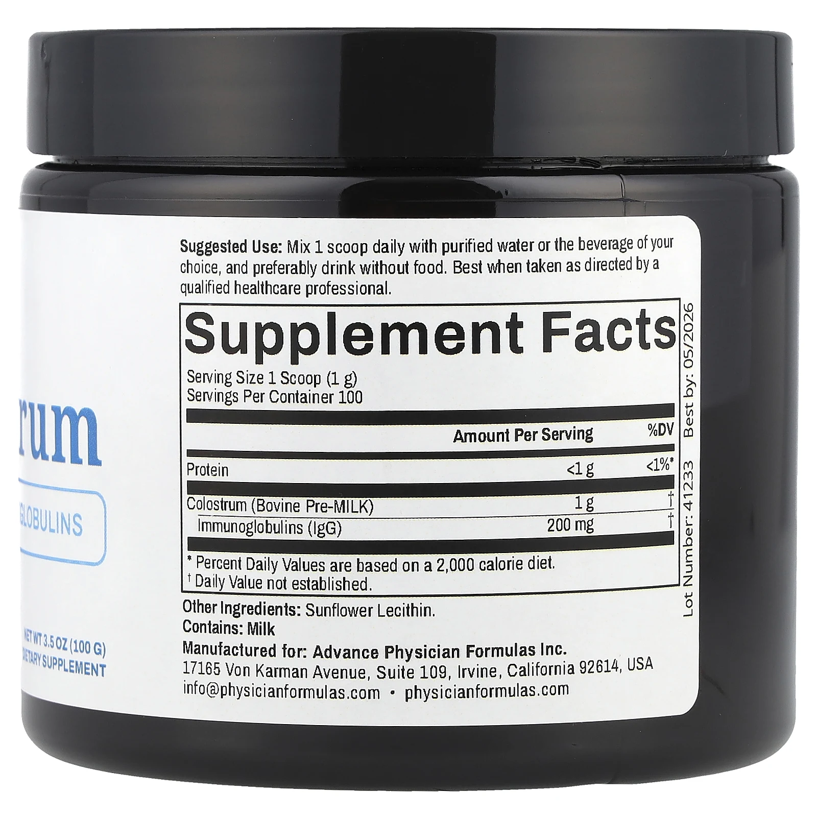 Advance Physician Formulas, Молозиво, 100 г (3,5 унции)