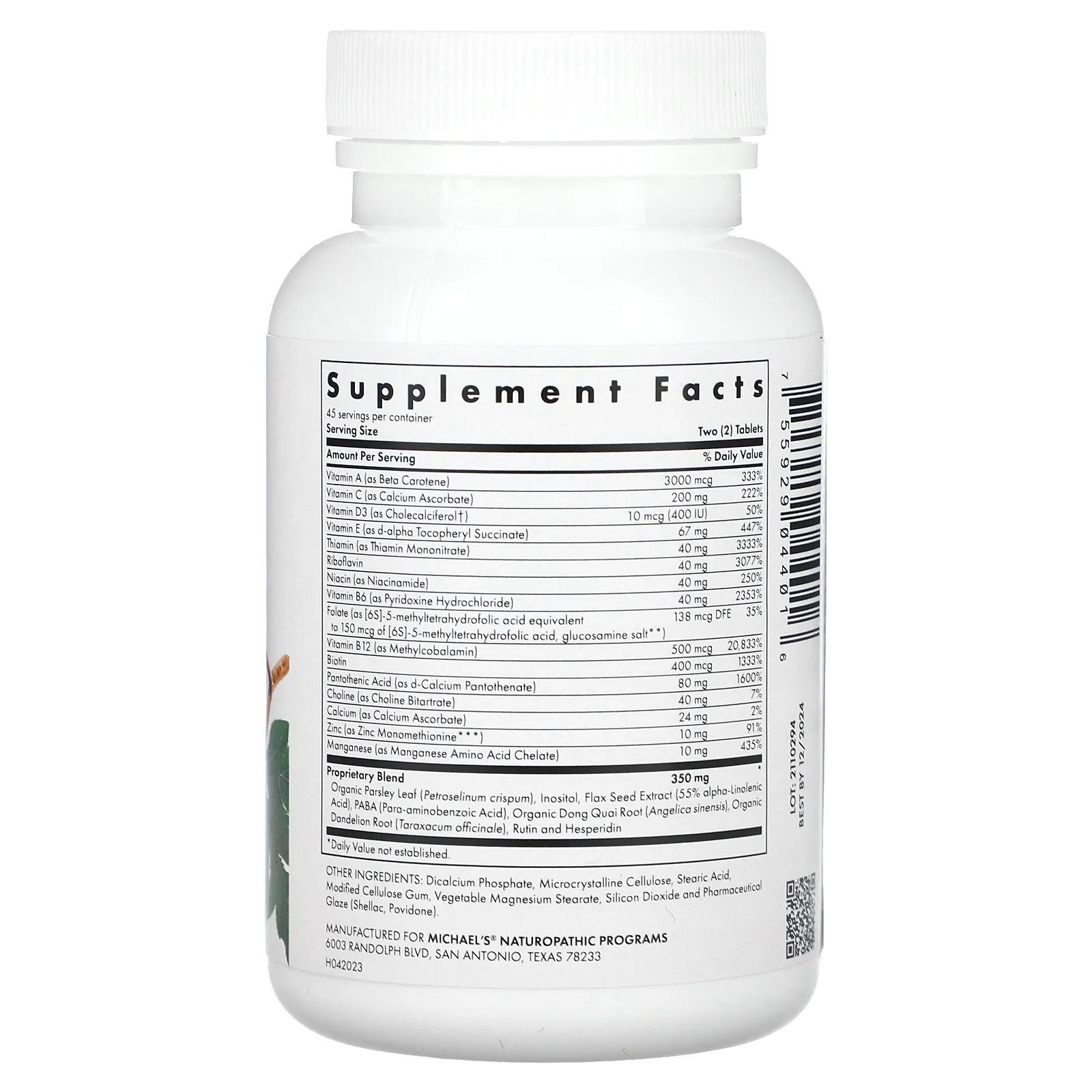 Michael's Naturopathic, Таблетки для девочек-подростков, ежедневные поливитамины, 90 вегетарианских таблеток