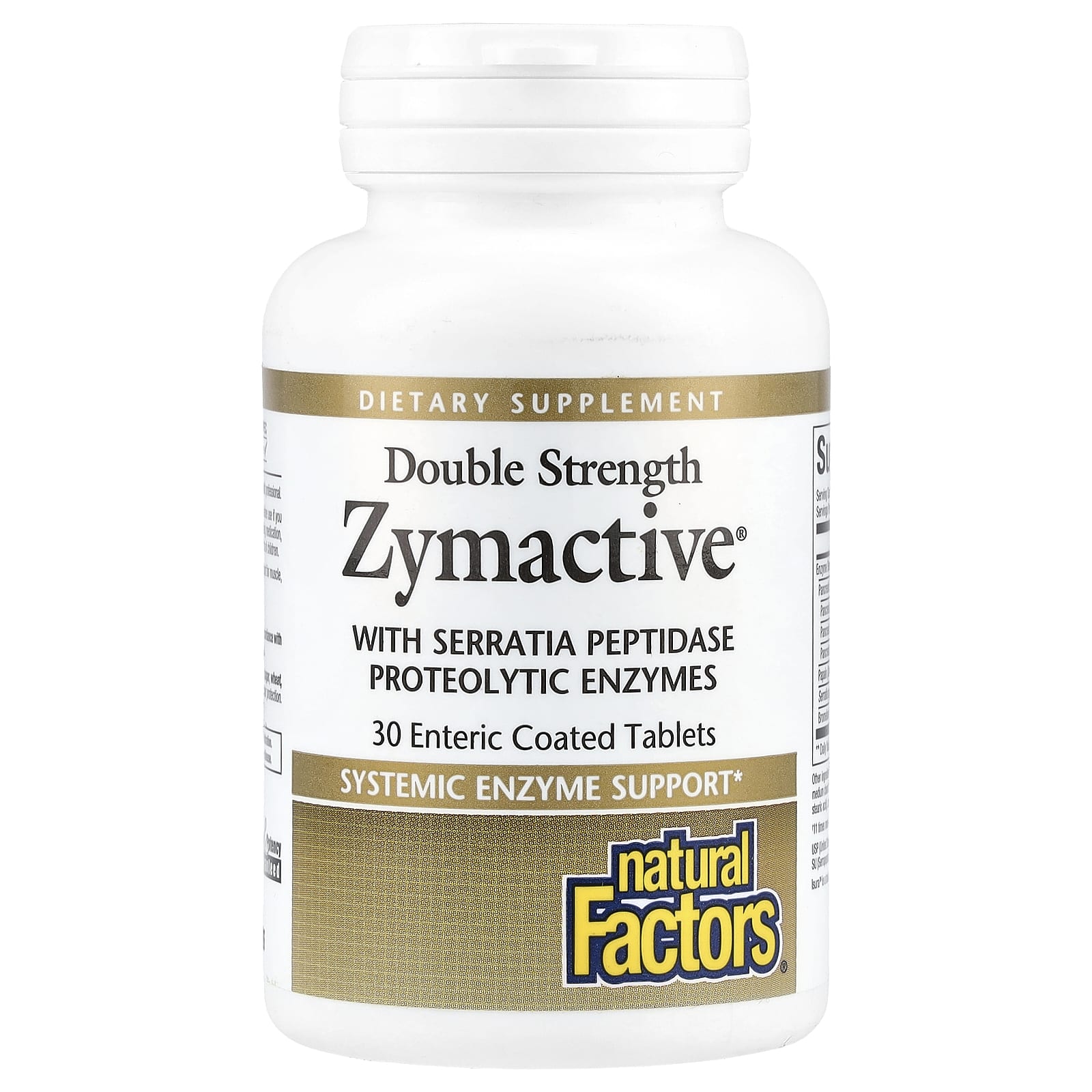 Natural Factors, Zymactive, двойная сила действия, 30 таблеток, покрытых кишечнорастворимой оболочкой