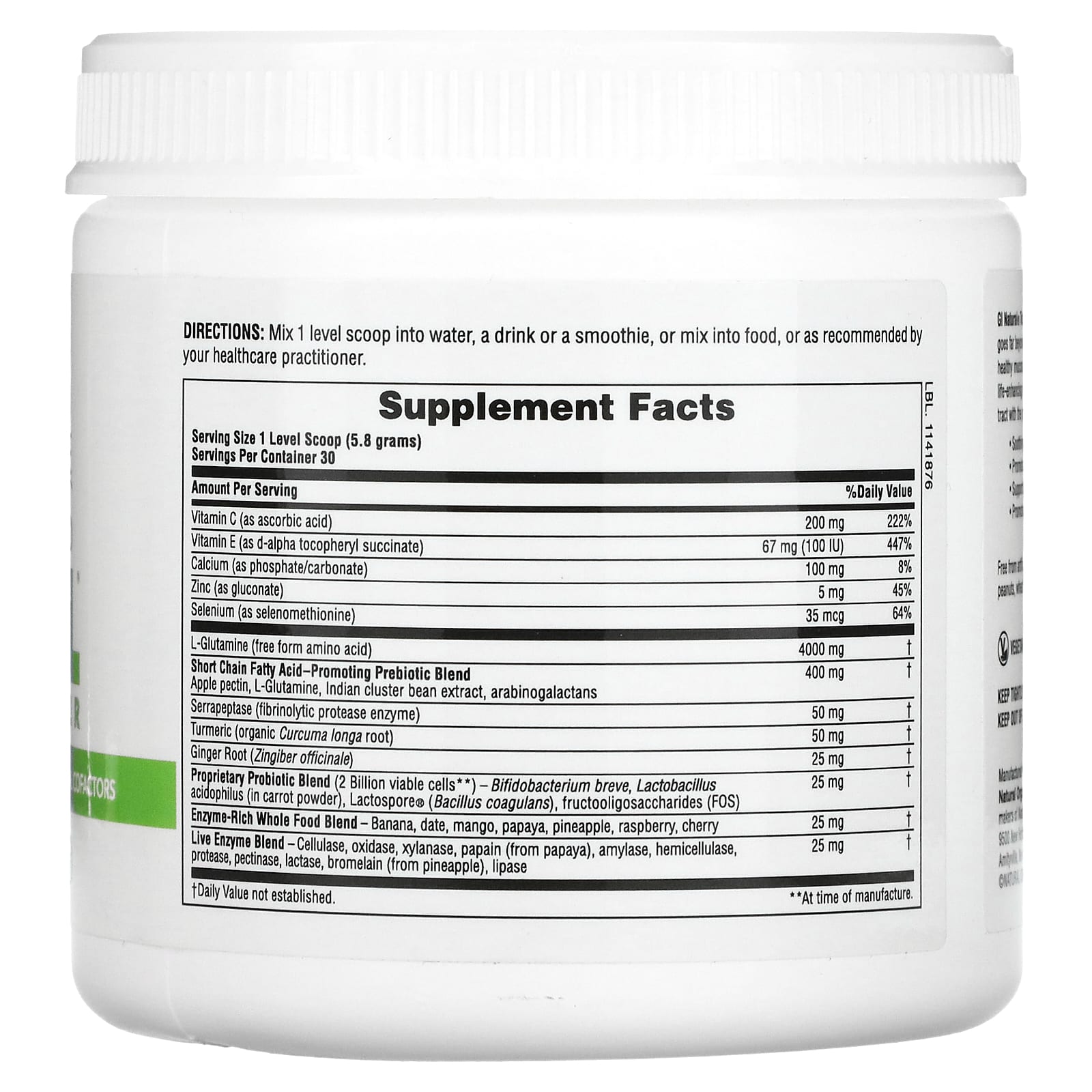 NaturesPlus, Быстродействующий порошок GI Natural, 0,38 ф. (174 г)