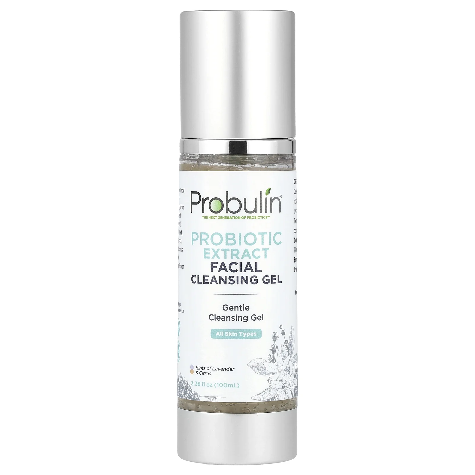 Probulin, Очищающий гель для лица с экстрактом пробиотика, лаванды и цитрусовых, 100 мл (3,38 жидк. унц.)