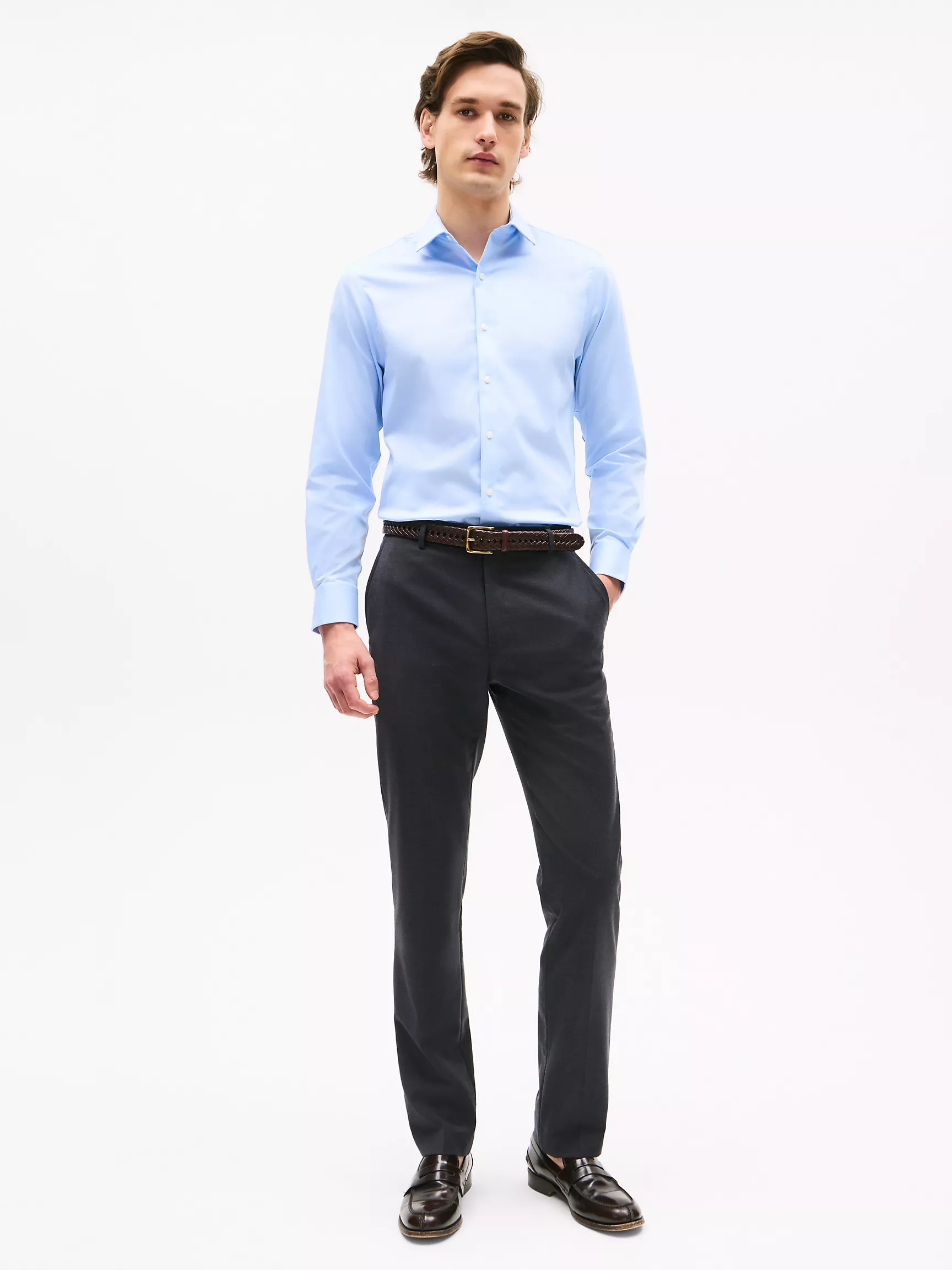 Мужская классическая рубашка Tommy Hilfiger, Приталенная рубашка THFlex