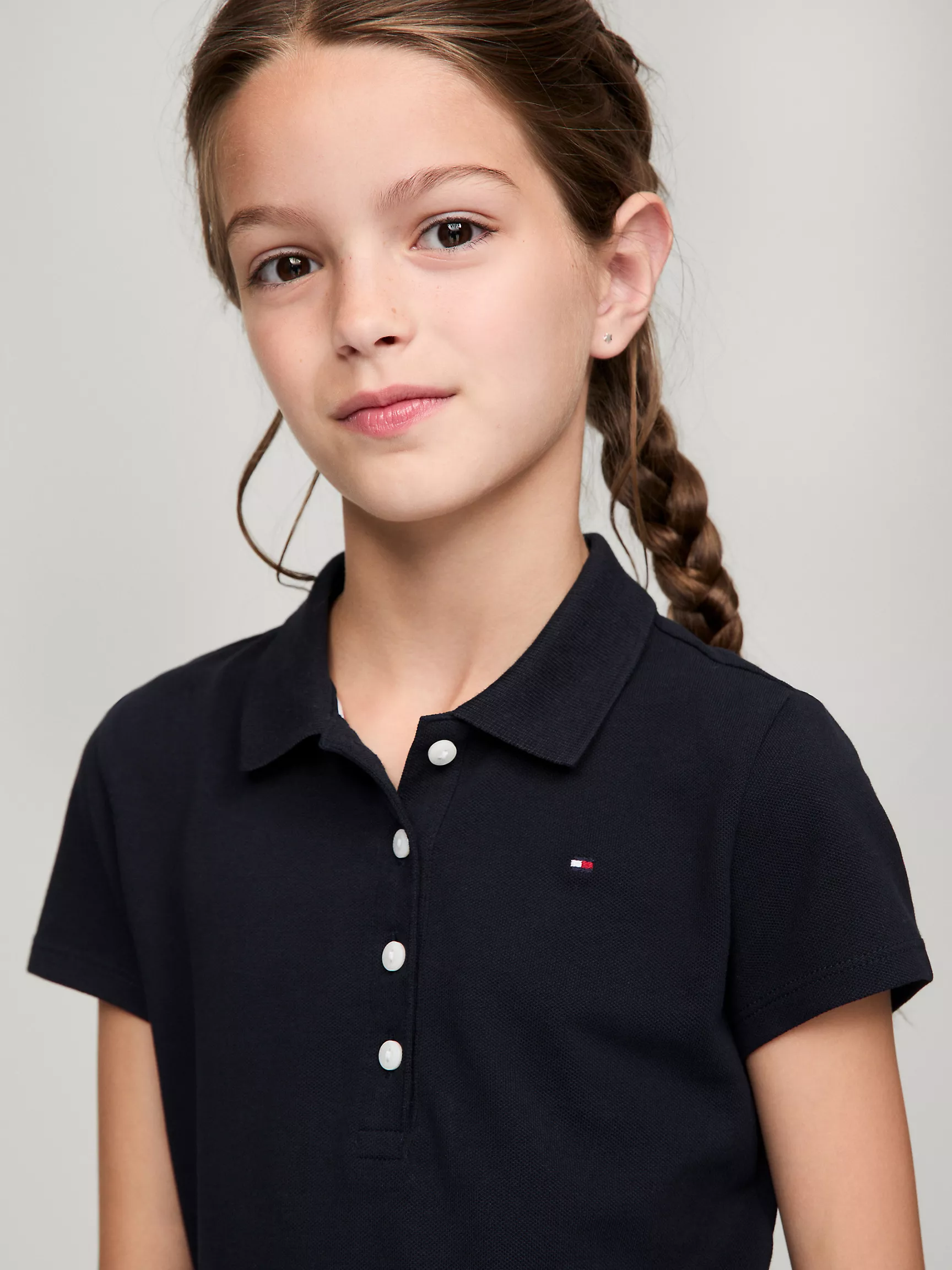 Платье для девочек Tommy Hilfiger, Детское поло-платье с контрастными манжетами