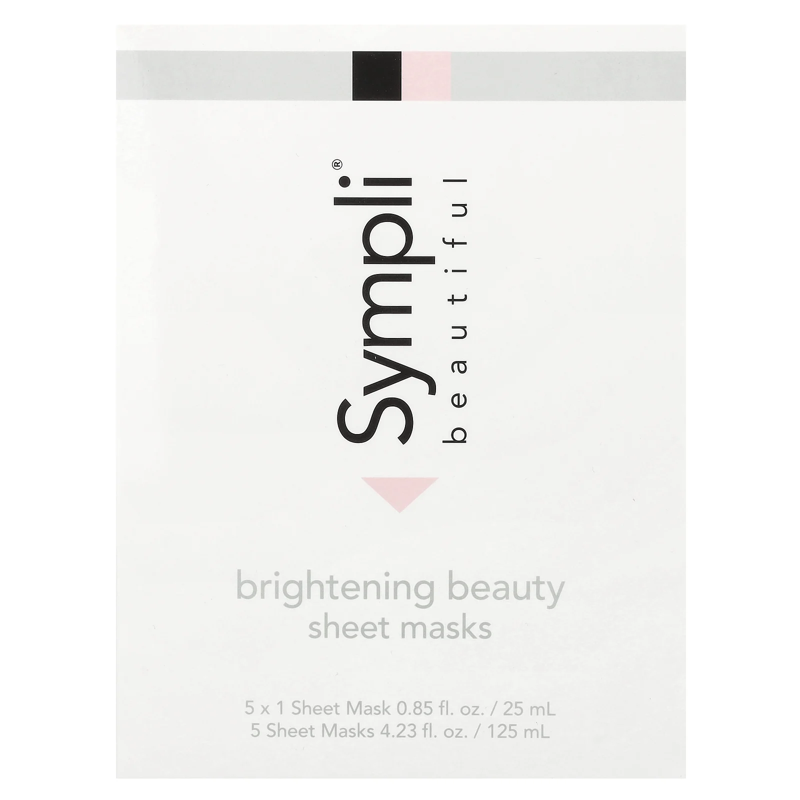 Sympli Beautiful, тканевая маска для улучшения цвета кожи, 5 шт. по 25 мл (0,85 унции)