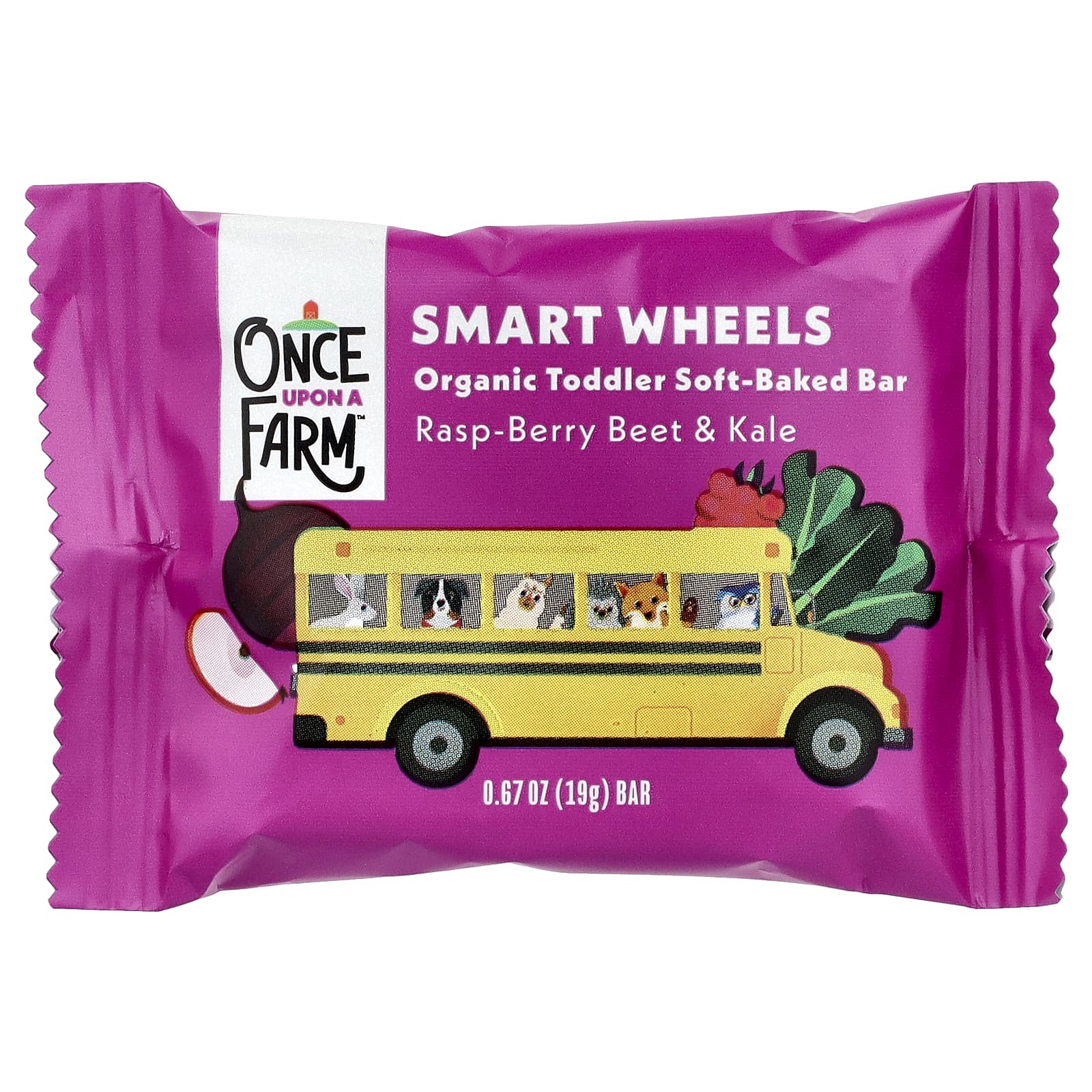 Once Upon A Farm, Smart Wheels, органический батончик мягкой выпечки, со вкусом рашпиля, свеклы и капусты, 5 батончиков по 19 г (0,67 унции)