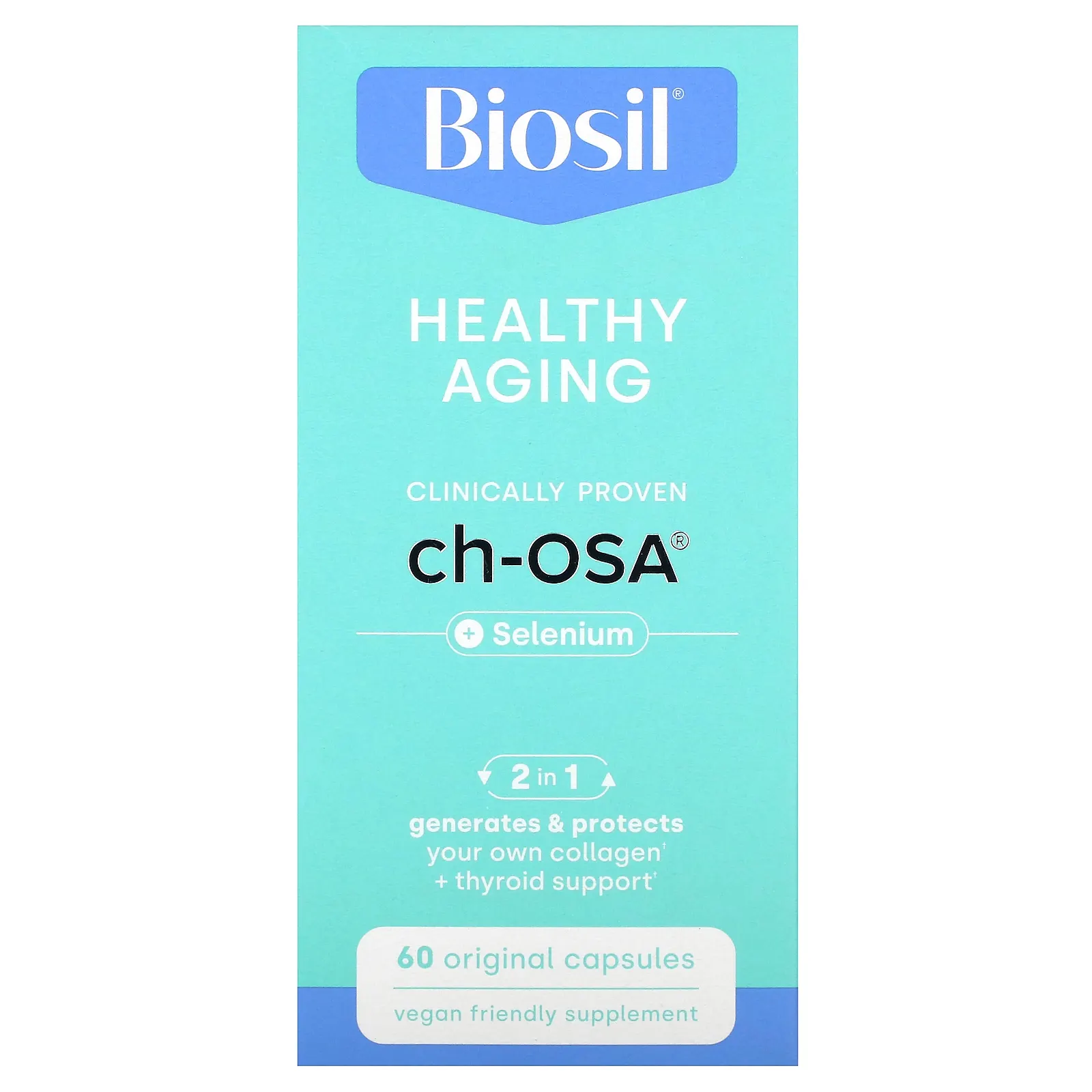 BioSil, Здоровое старение + селен, 60 оригинальных капсул