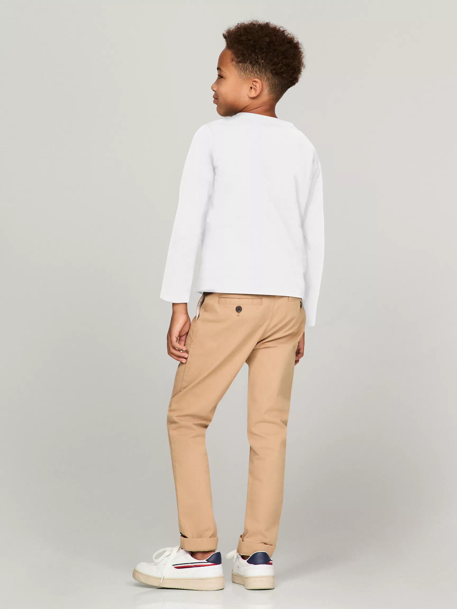 Футболка Tommy Hilfiger для мальчиков, Детская однотонная футболка Henley с длинным рукавом