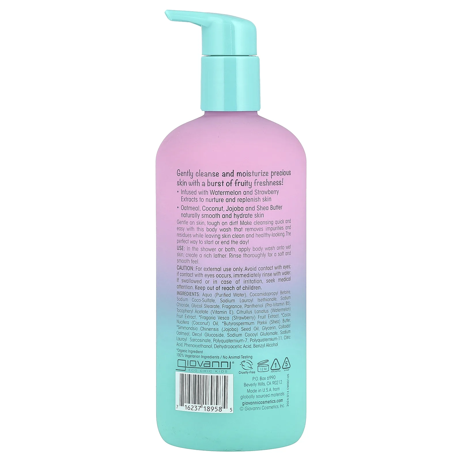 Giovanni, Eco Chic® Kids, очищающее и увлажняющее средство для душа, 487 мл (16,5 жидк. унц.)