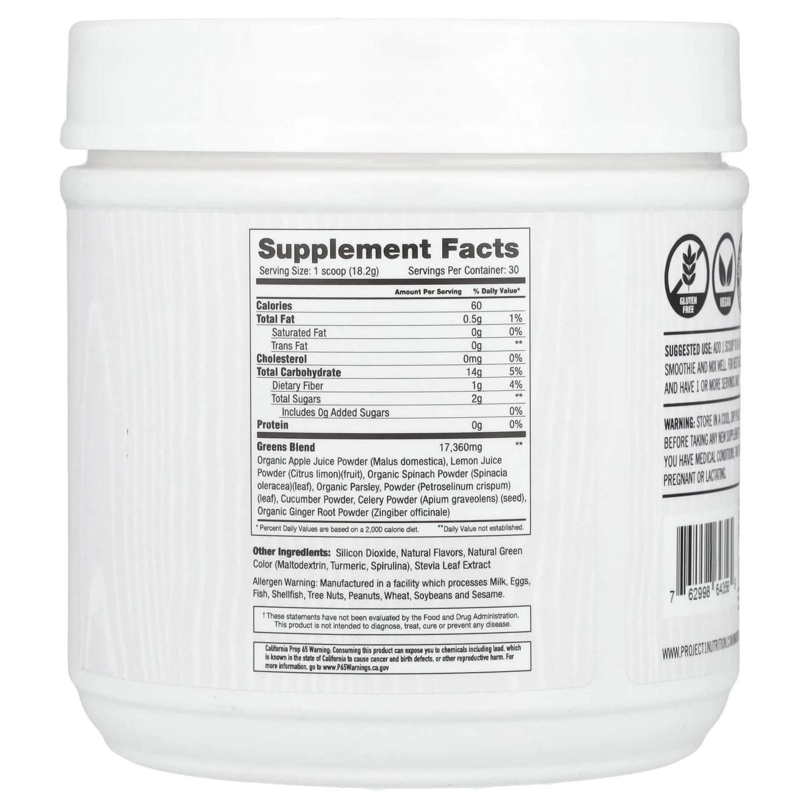 Martha Stewart Wellness, Wellness Greens, шпинат и лимон, 546 г (19,26 унции)