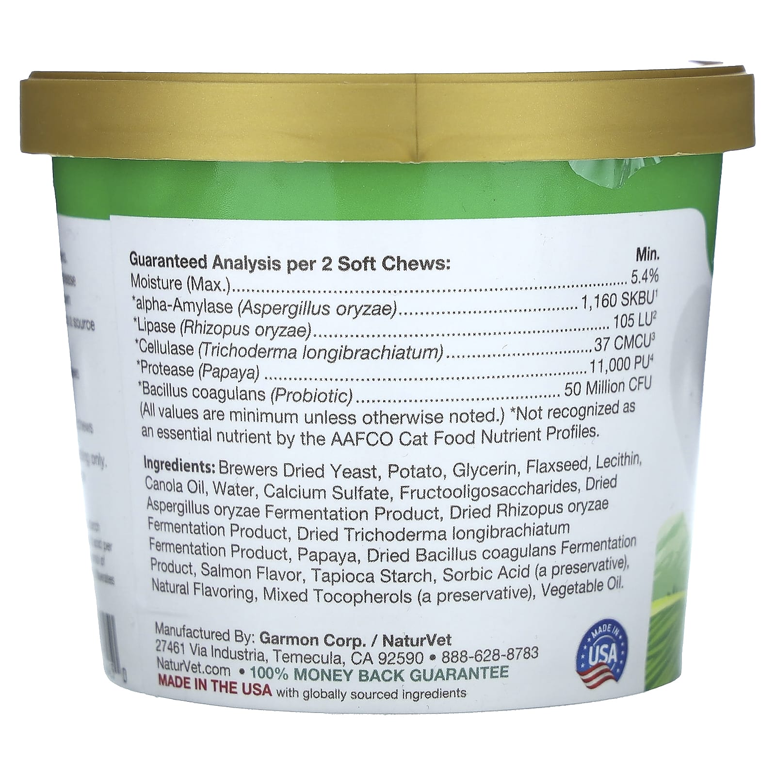 NaturVet, пищеварительные ферменты, ежедневная поддержка пищеварения, пребиотики и пробиотики, для кошек, 60 жевательных таблеток 90 г (3,1 унции)