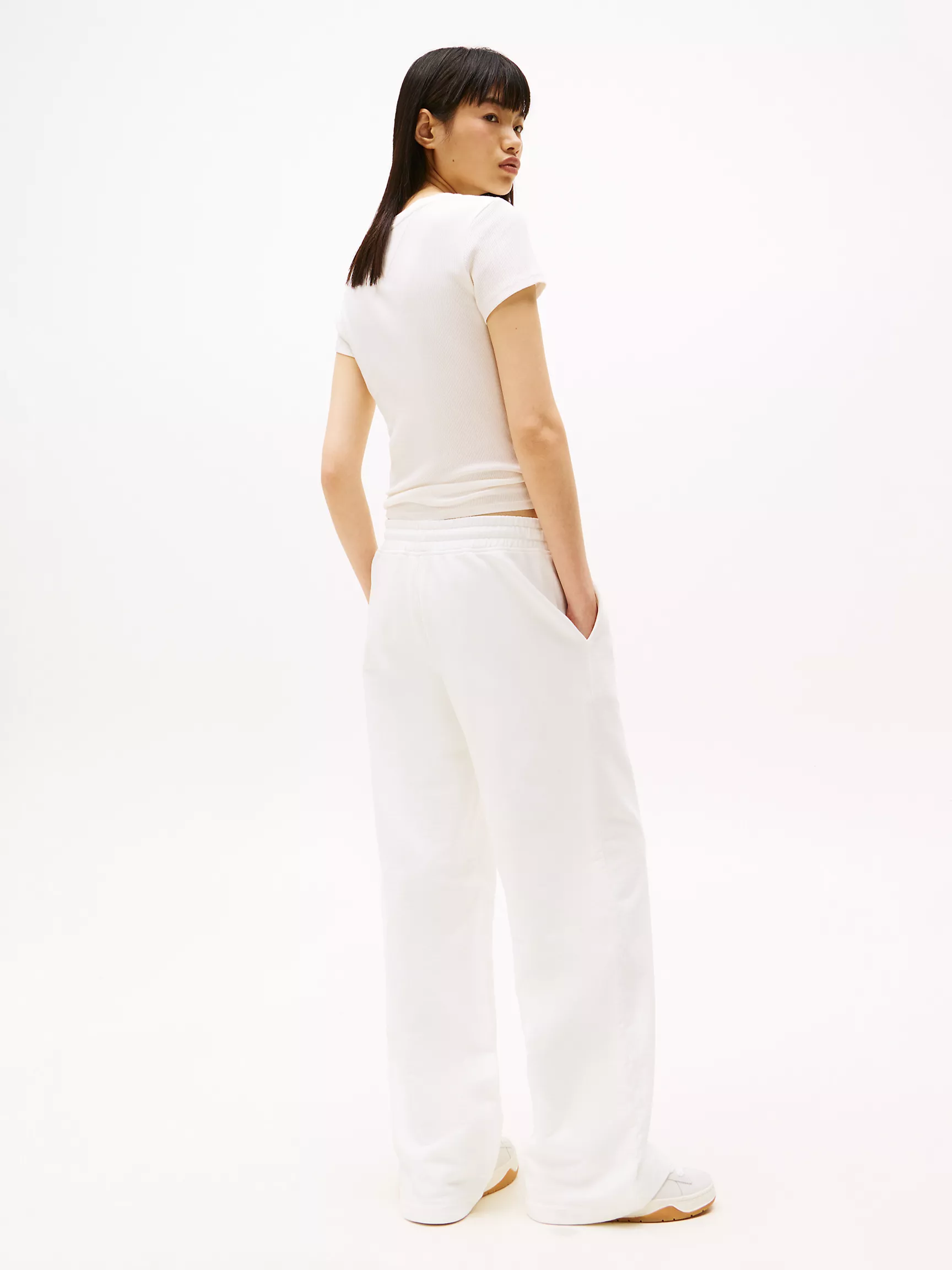 Женские брюки Tommy Hilfiger, Прямые спортивные штаны с бархатным логотипом