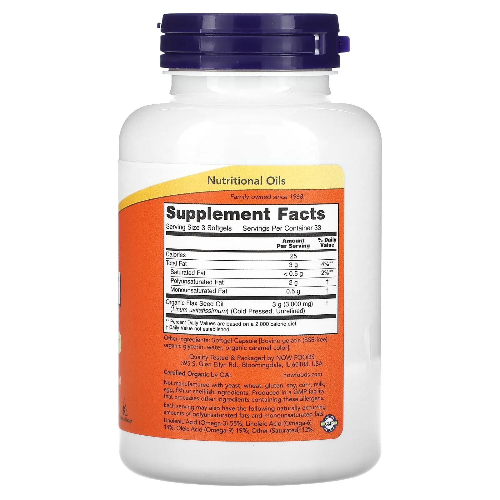 NOW Foods, Льняное масло, 1000 мг, 100 мягких таблеток