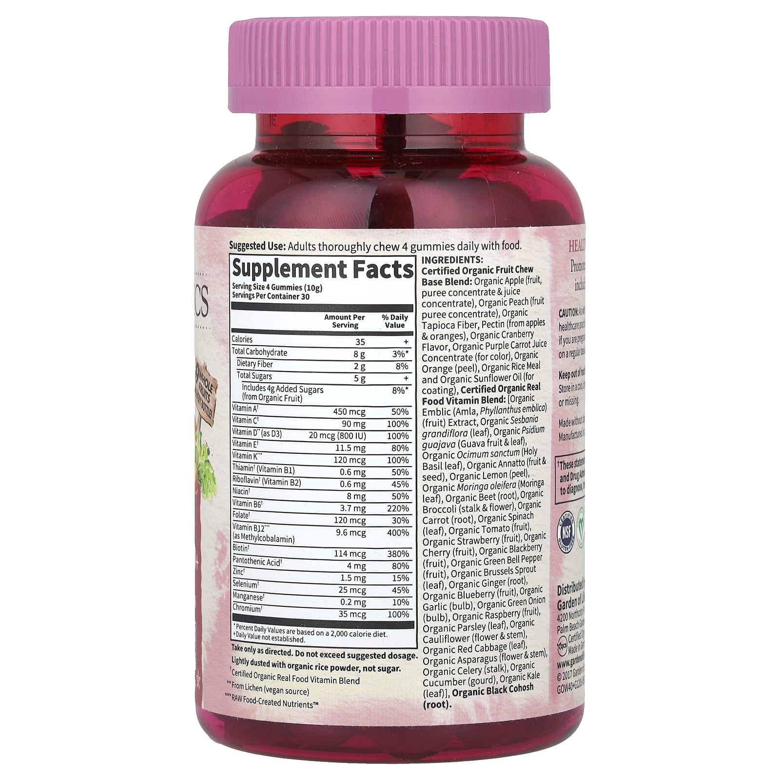 Garden of Life, MyKind Organics, мультивитамины для женщин в возрасте от 40 лет, органические ягоды, 120 веганских жевательных конфет