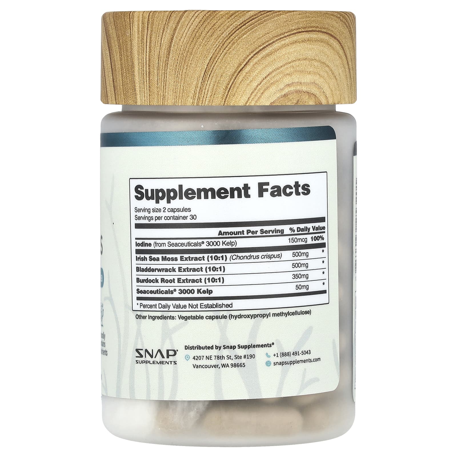 Snap Supplements, Ирландский морской мох`` 60 капсул