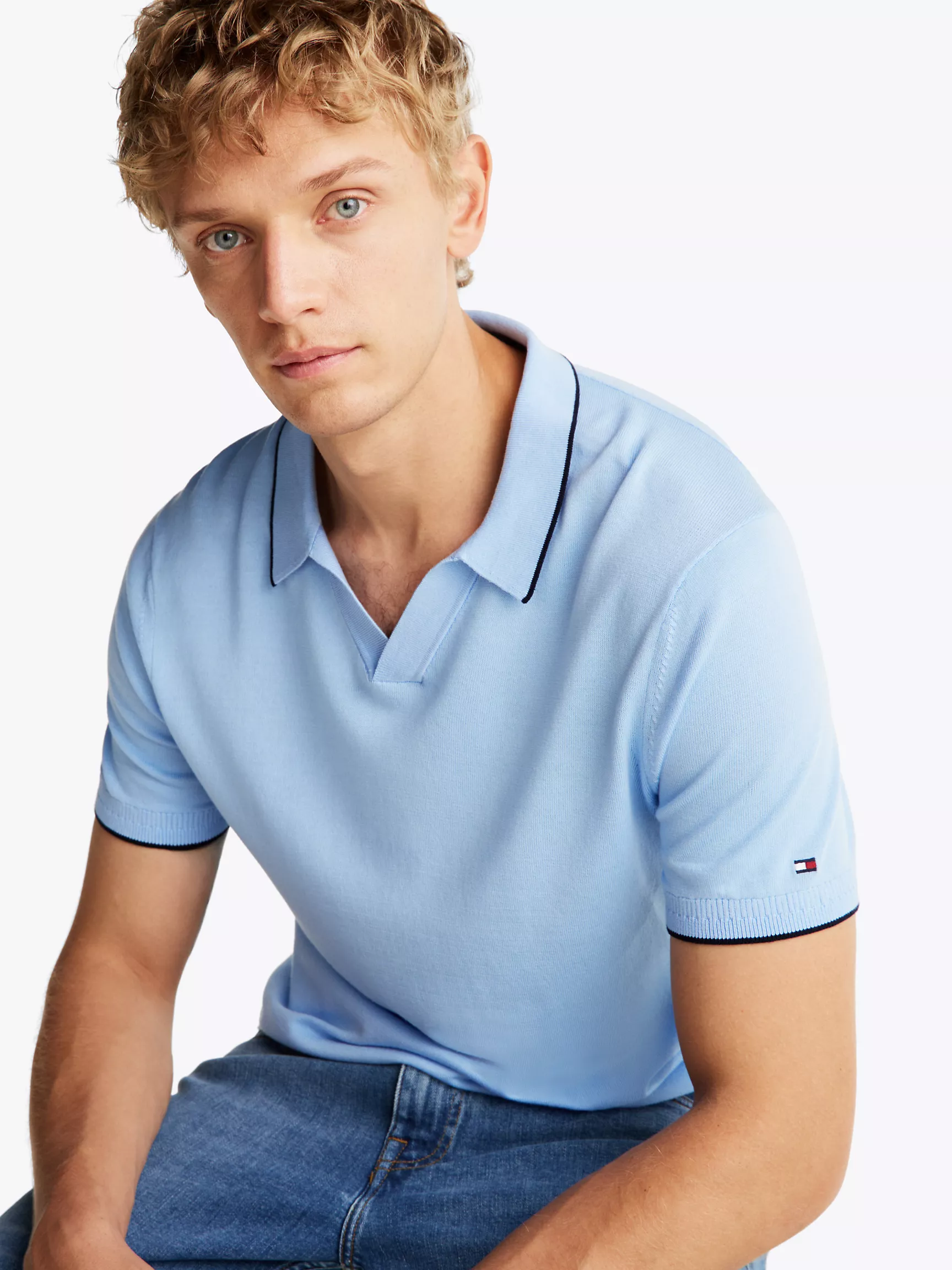 Мужское поло Tommy Hilfiger, Стандартное поло с V-образным вырезом