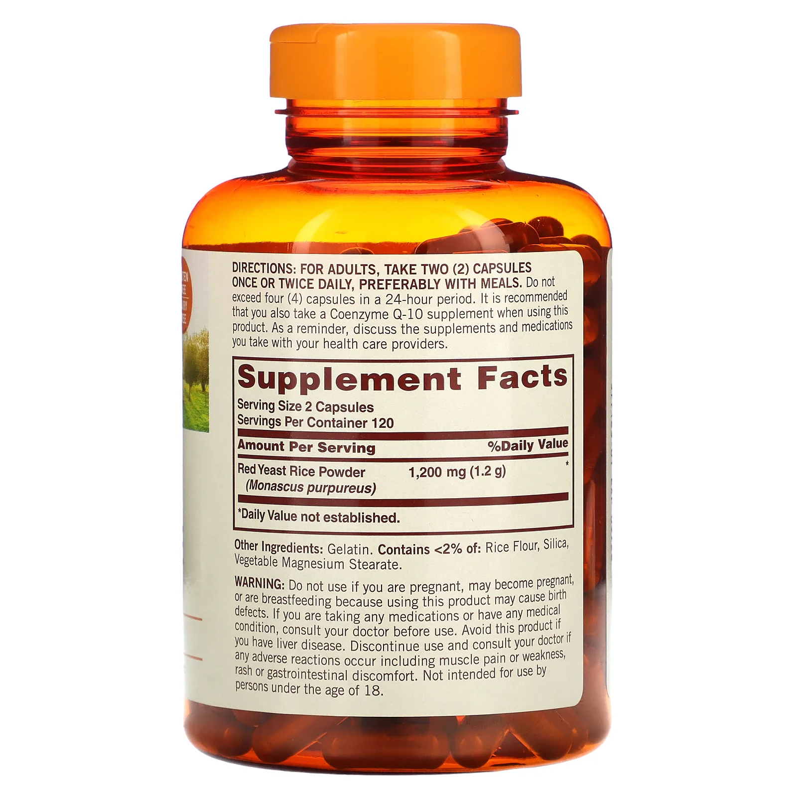 Sundown Naturals, красный ферментированный рис, 1200 мг, 240 капсул (600 мг в 1 капсуле)