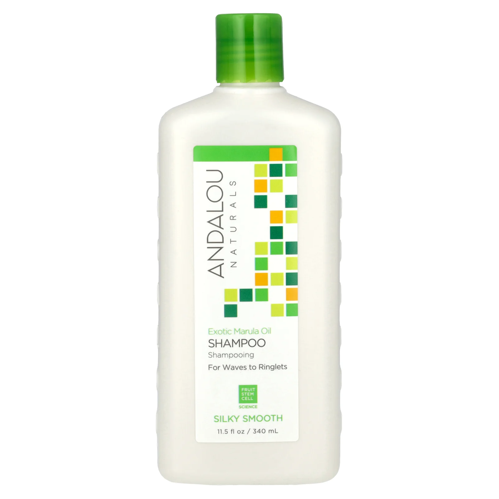 Andalou Naturals, Шампунь, шелковистая гладкость, от волн до локонов, экзотическое масло марулы, 340 мл (11,5 жидк. Унции)