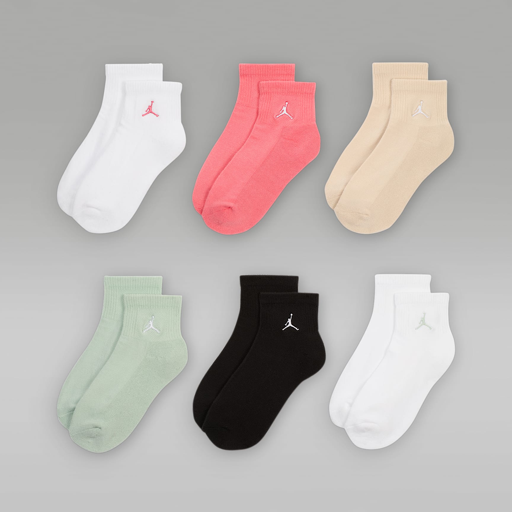 Jordan Everyday Essentials Big Kids' Ankle Socks (6 Pairs)