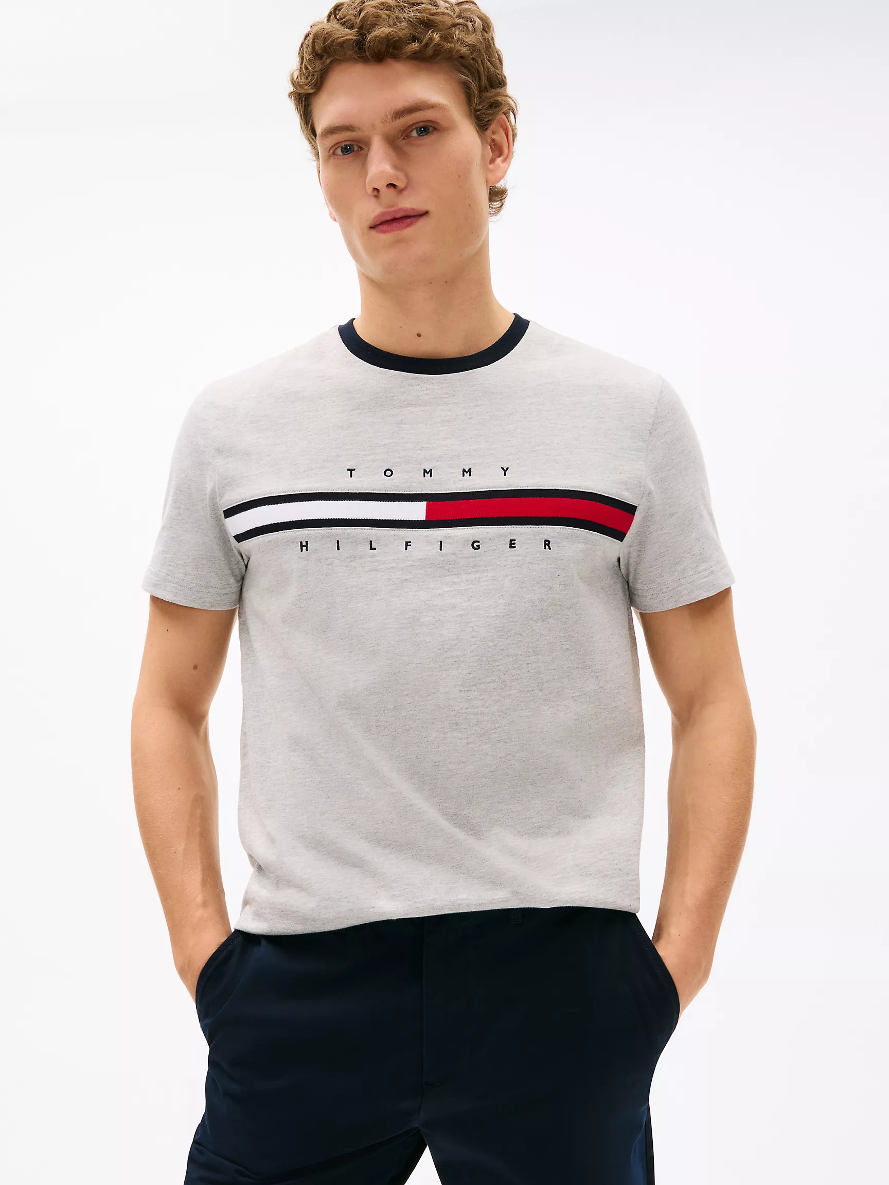 Мужская футболка Tommy Hilfiger, Футболка с вышитым логотипом флага