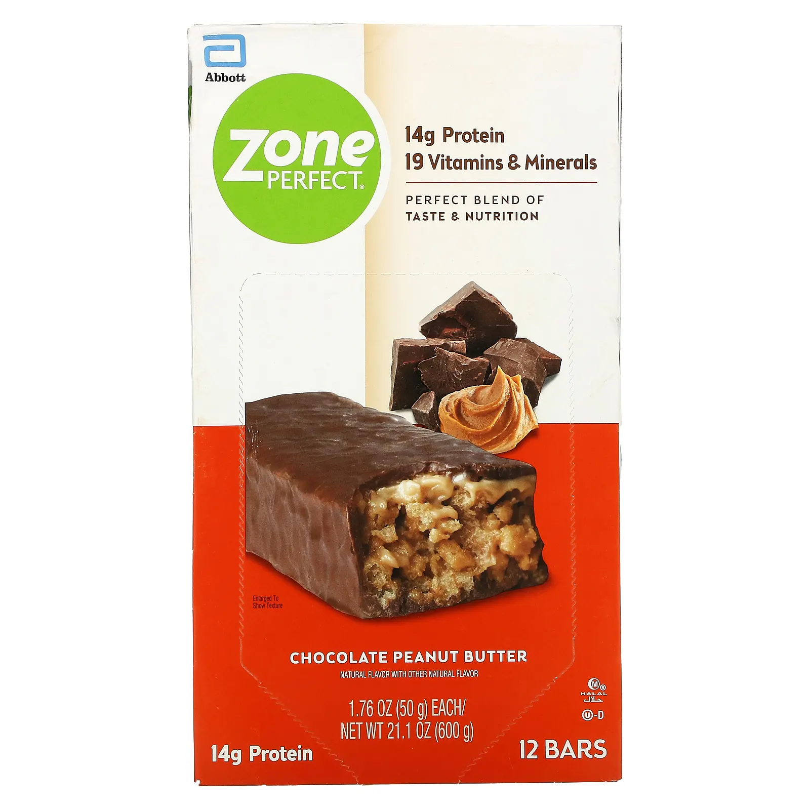 ZonePerfect, Nutrition Bar, шоколад и арахисовая паста, 12 батончиков, 50 г (1,76 унции)