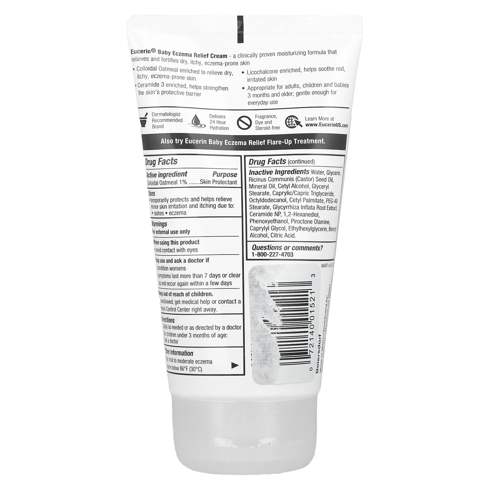 Eucerin, крем от экземы, для детей, 141 г (5 унций)