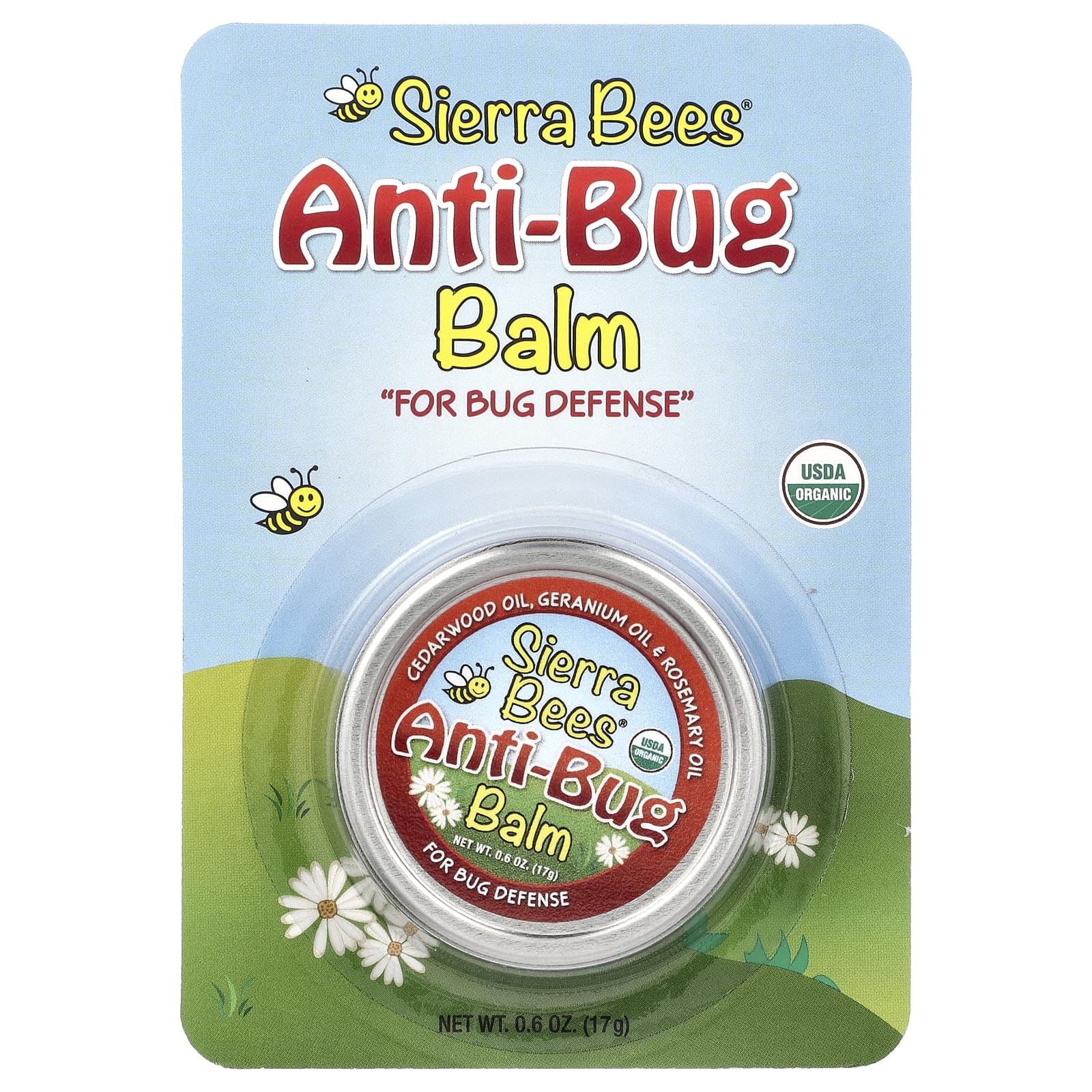 Sierra Bees, бальзам против насекомых, масло кедра, герани и розмарина, 17 г (0,6 унции)