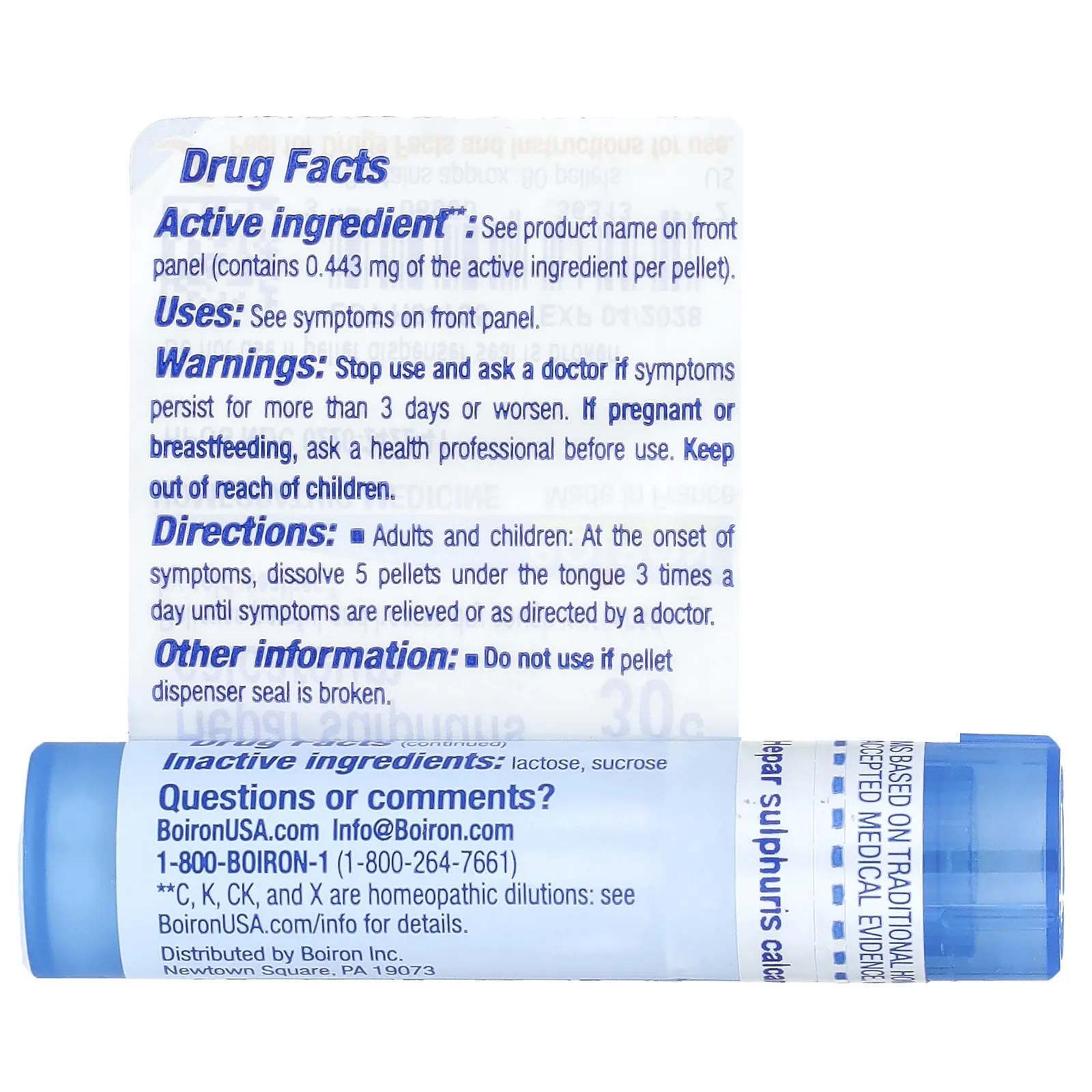 Boiron, Известковая серная печень, 30C, прибл. 80 гранул